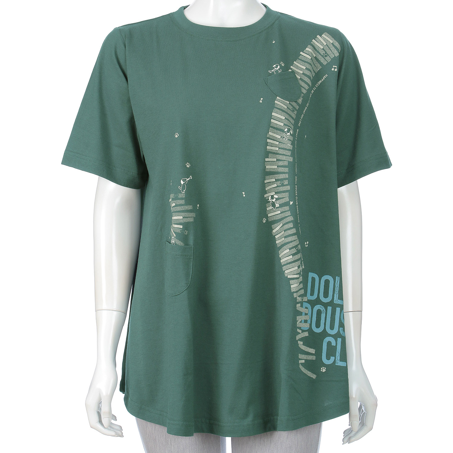 DDCLUB AラインT クレヨン犬ピアノ - 画像2