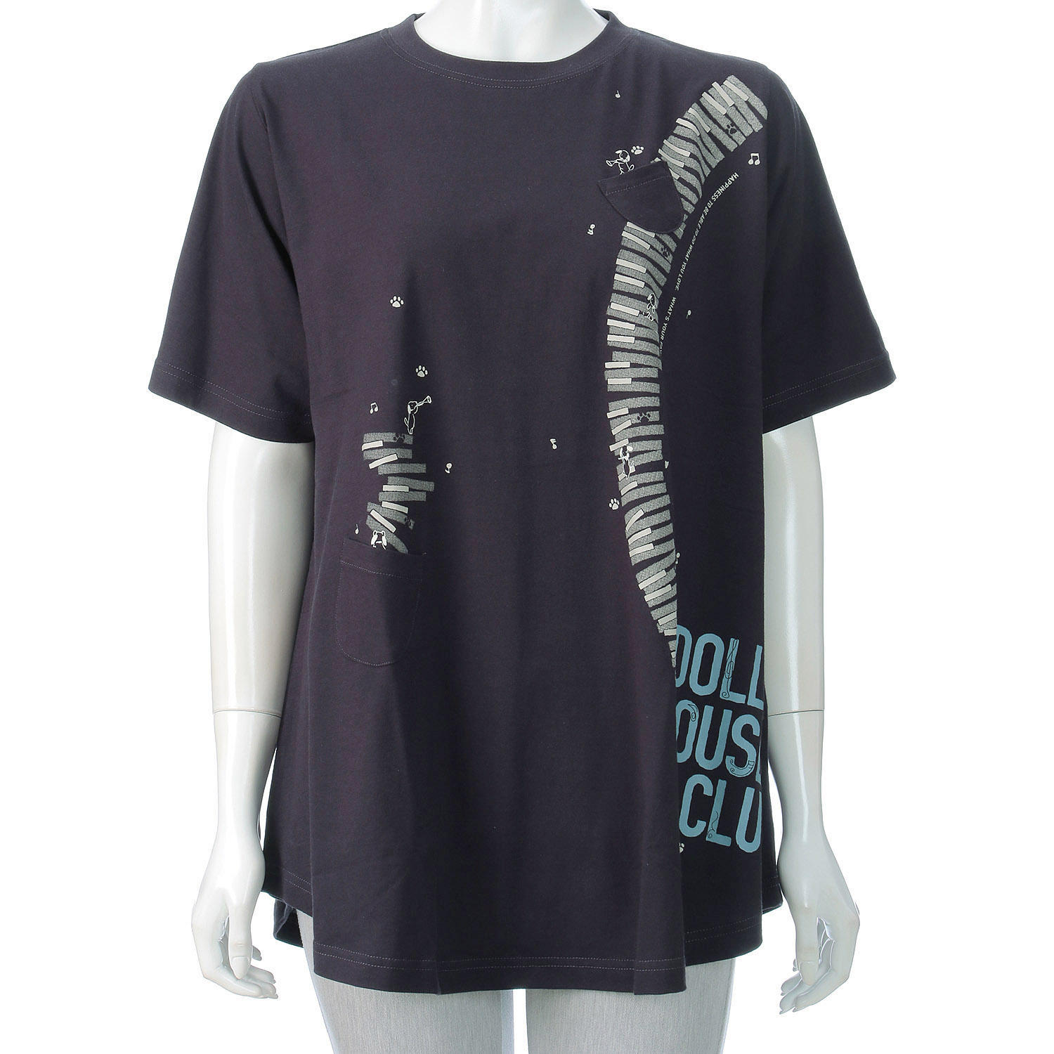 DDCLUB AラインT クレヨン犬ピアノ - 画像4