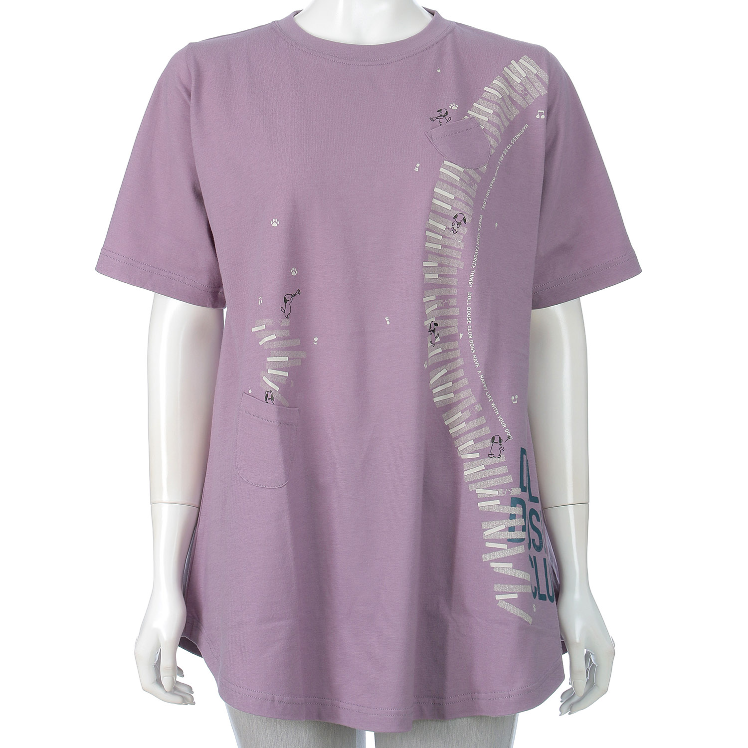 DDCLUB AラインT クレヨン犬ピアノ - 画像5