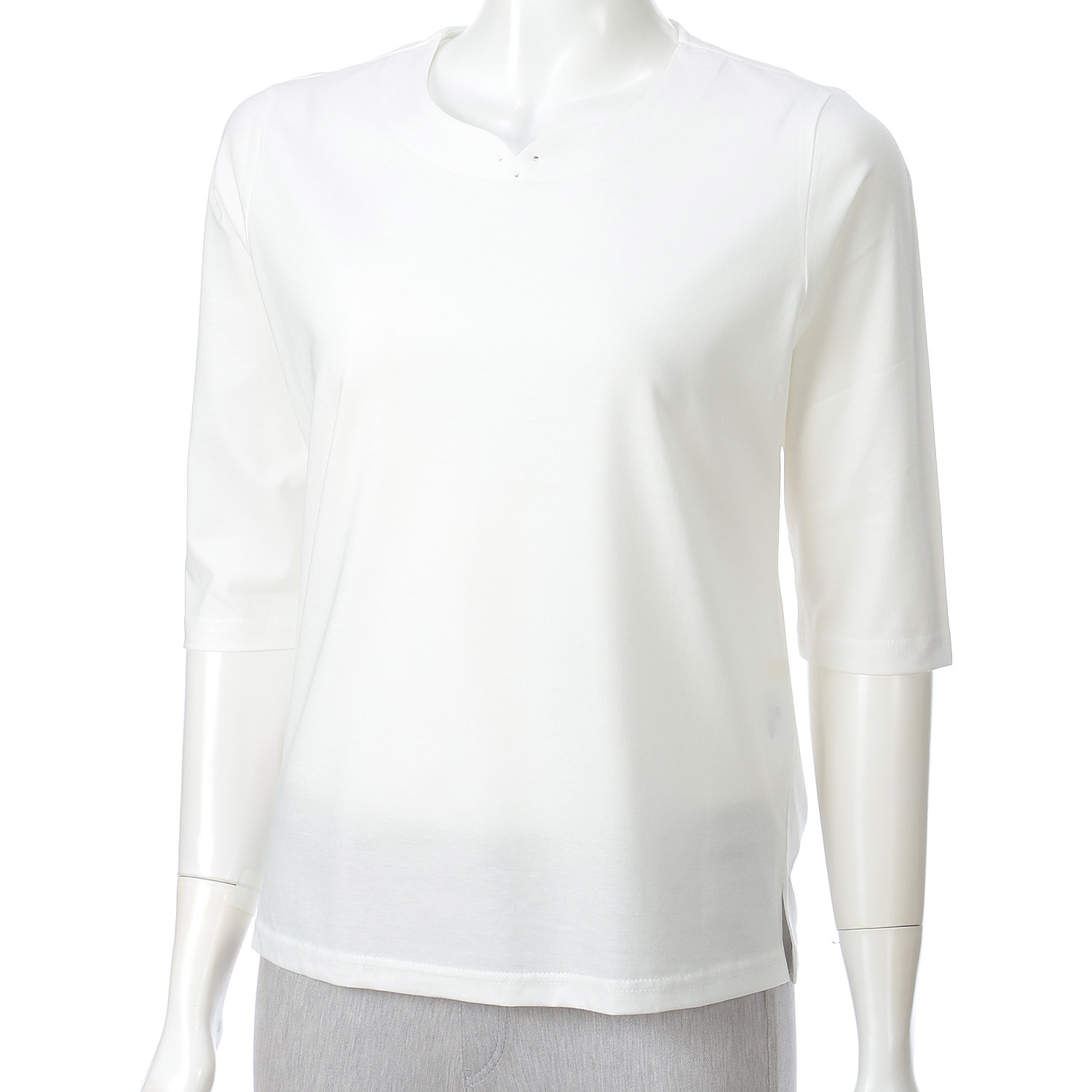 強撚天竺無地 ハート衿 6分袖 - 画像2