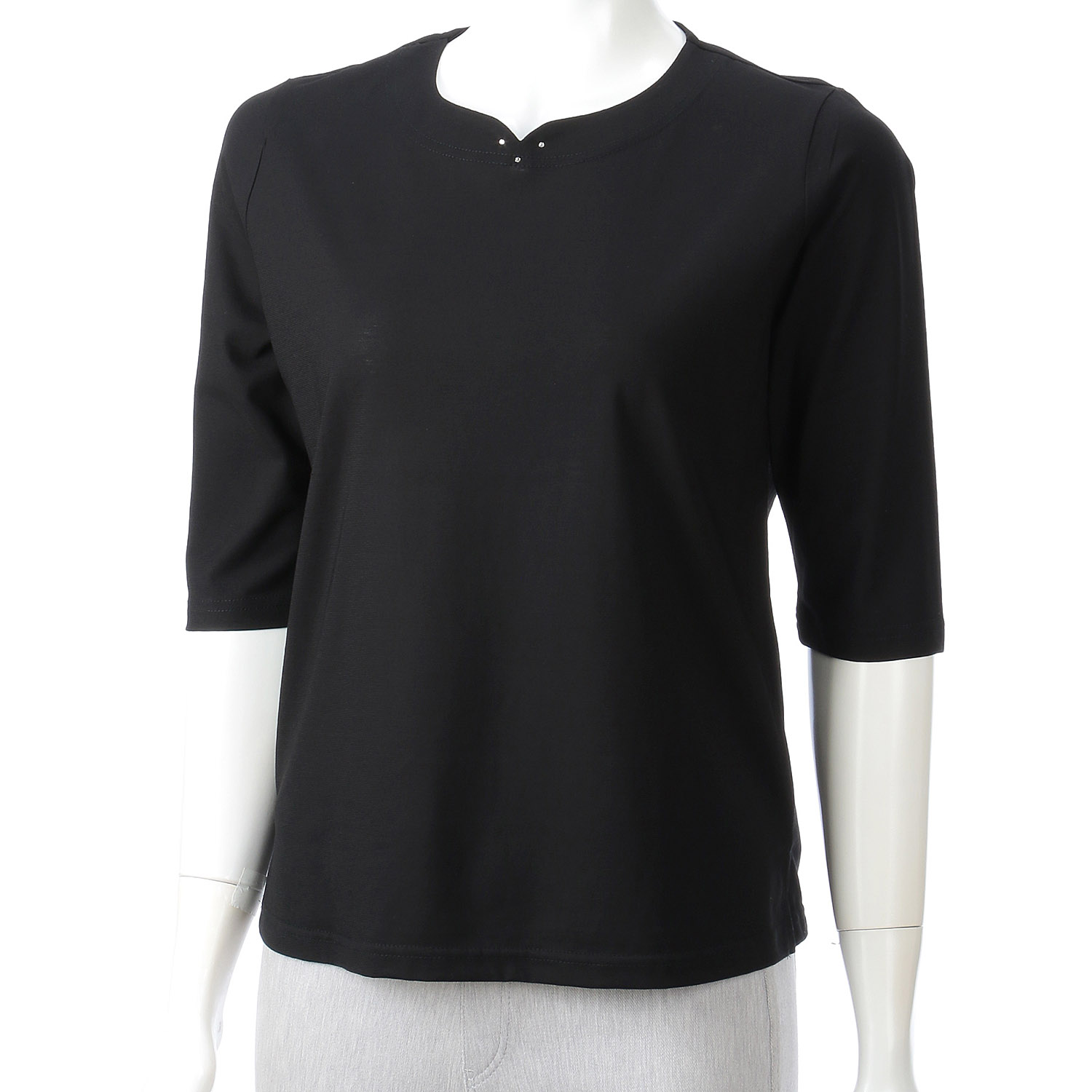 強撚天竺無地 ハート衿 6分袖 - 画像4