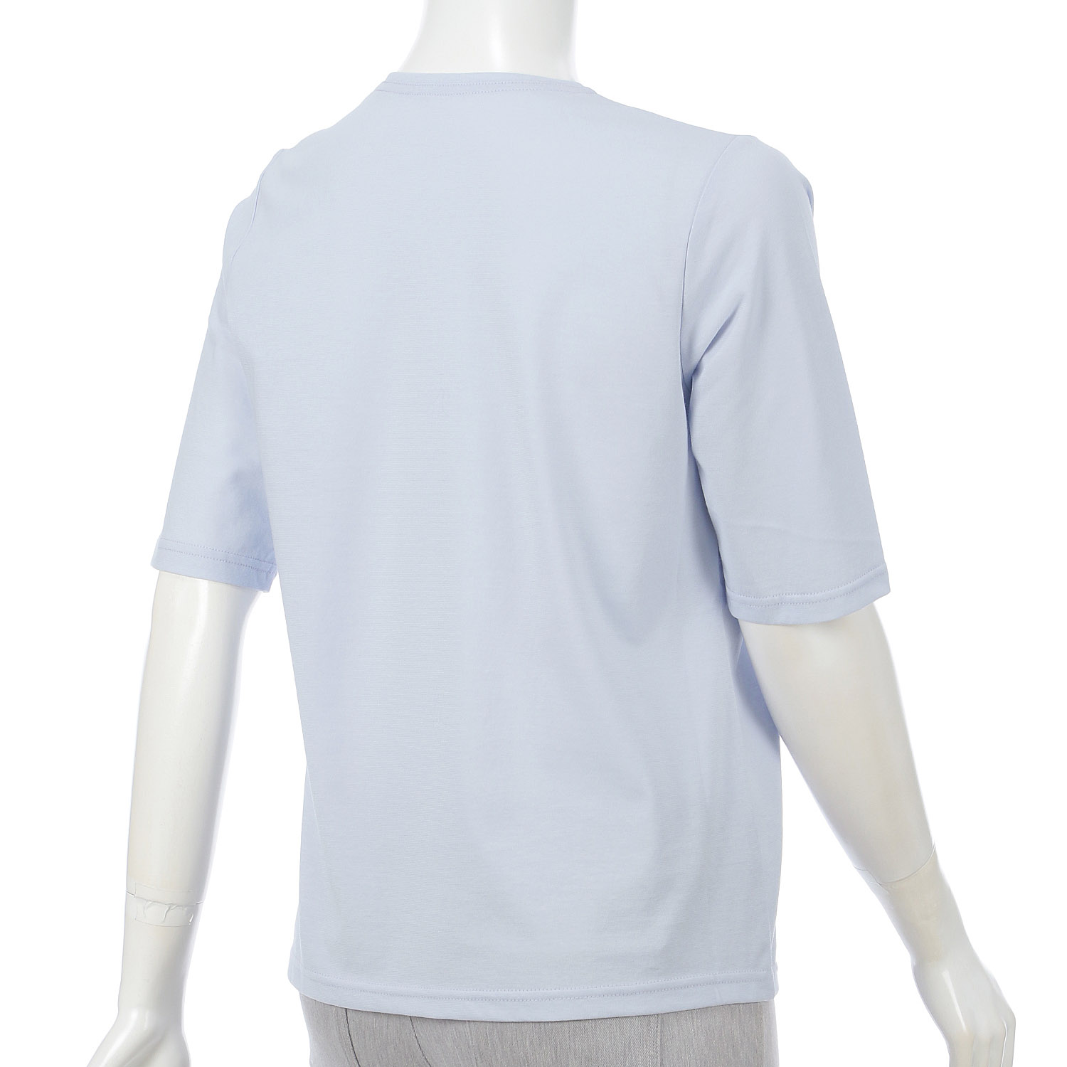 丸首5分袖刺繍T四角花柄 - 画像5