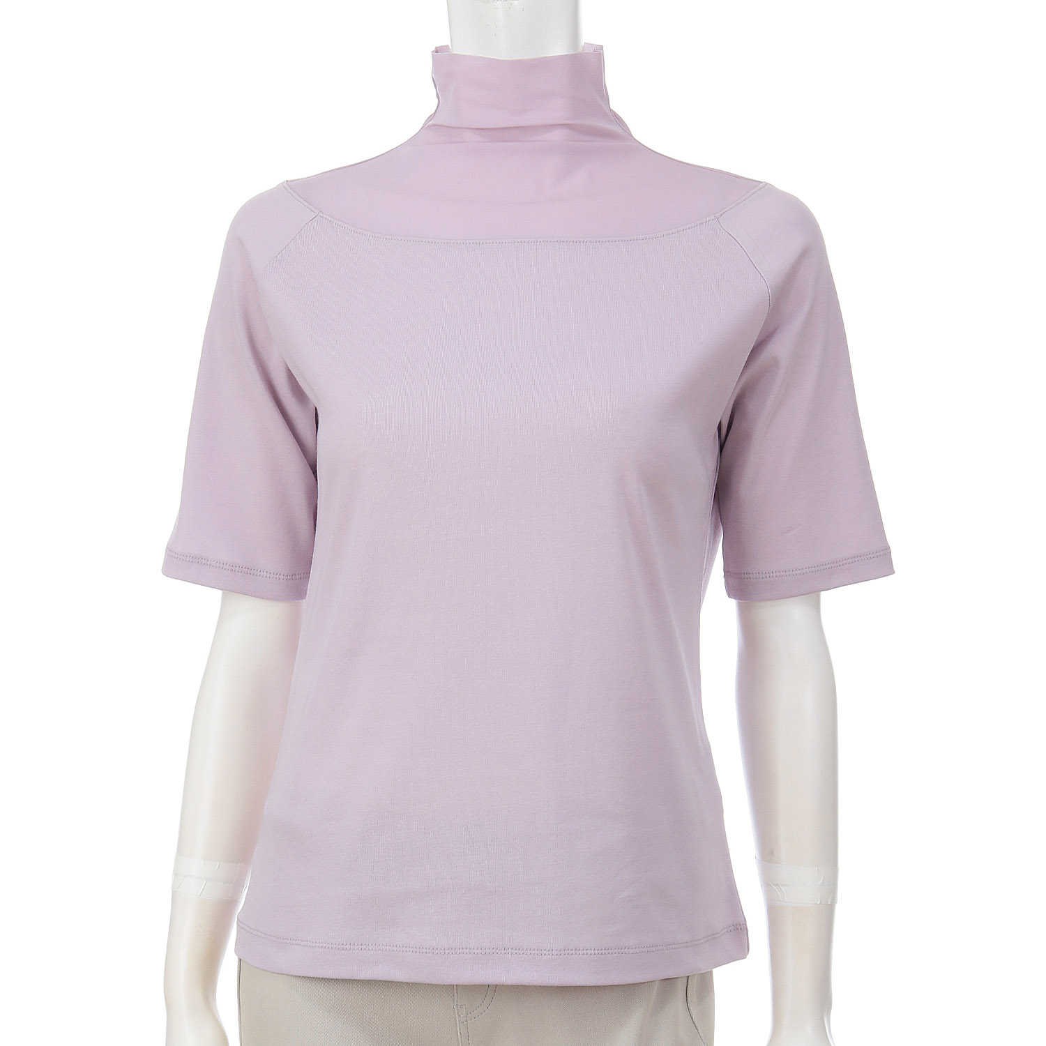 ビヨンド天竺×パウダーチュール5分袖プルオーバー