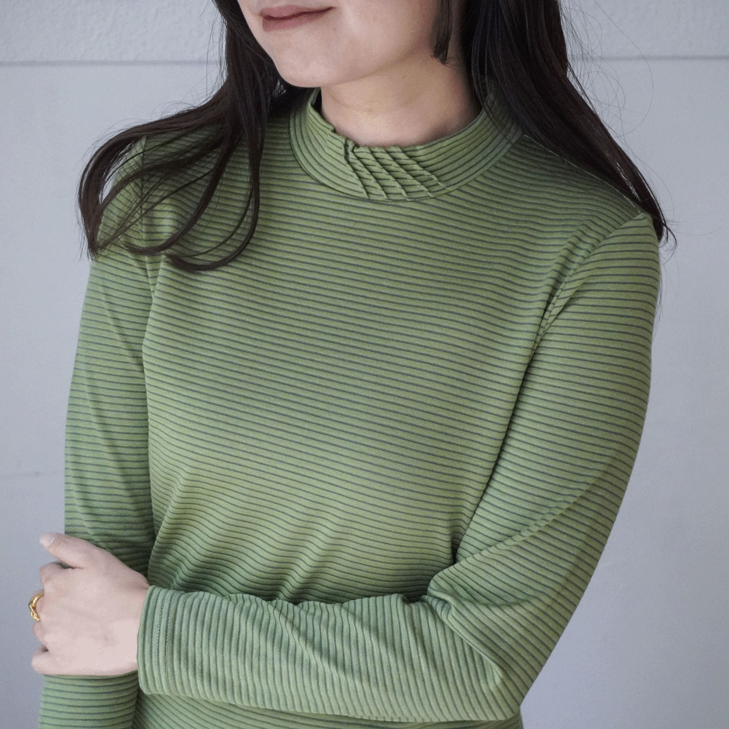 ピンタックハイネックボーダー - 画像3