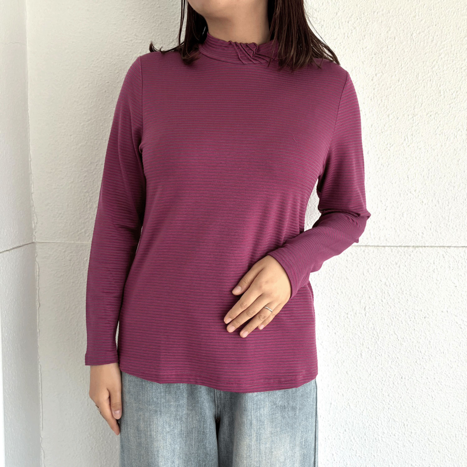 ピンタックハイネックボーダー - 画像10