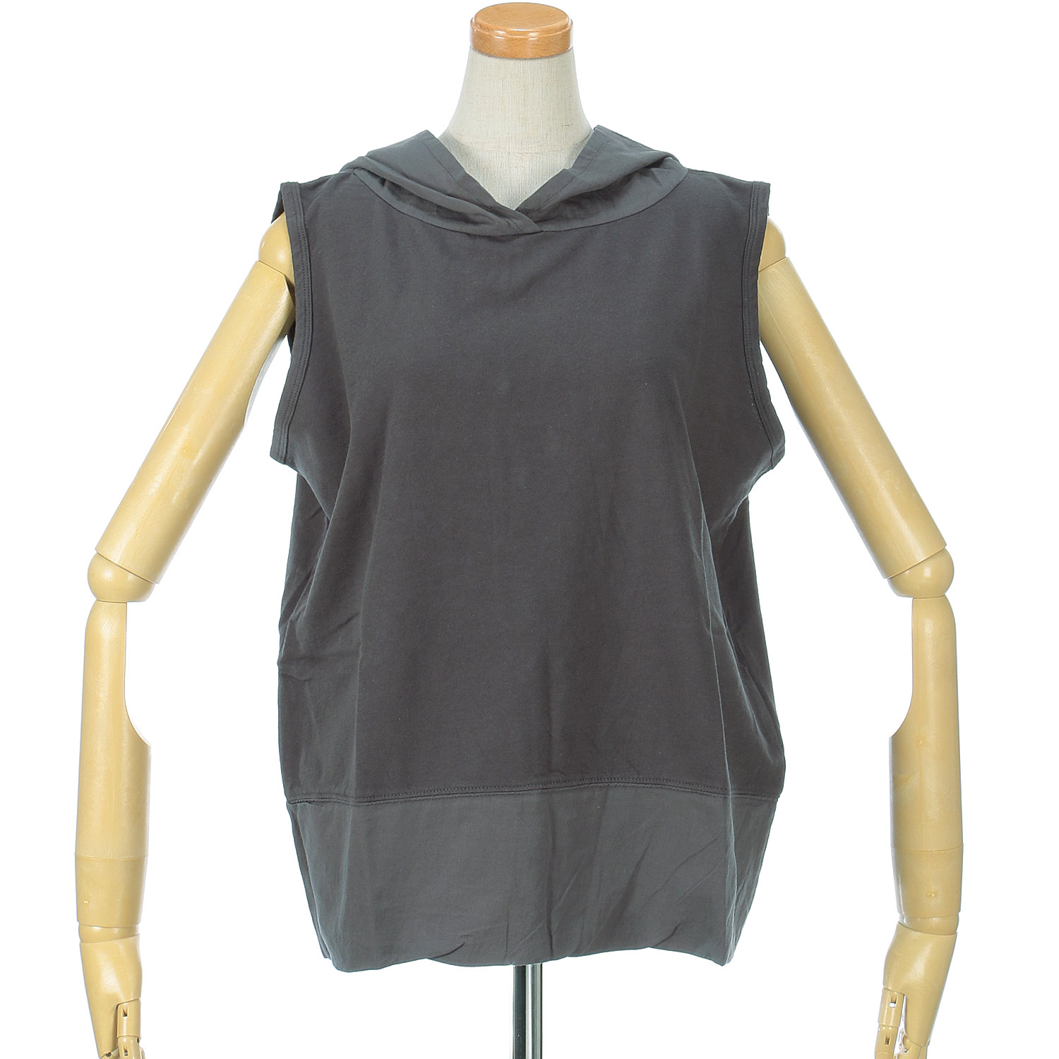 【Insta Live】SO 布帛切替ノースリーブパーカー - 画像3