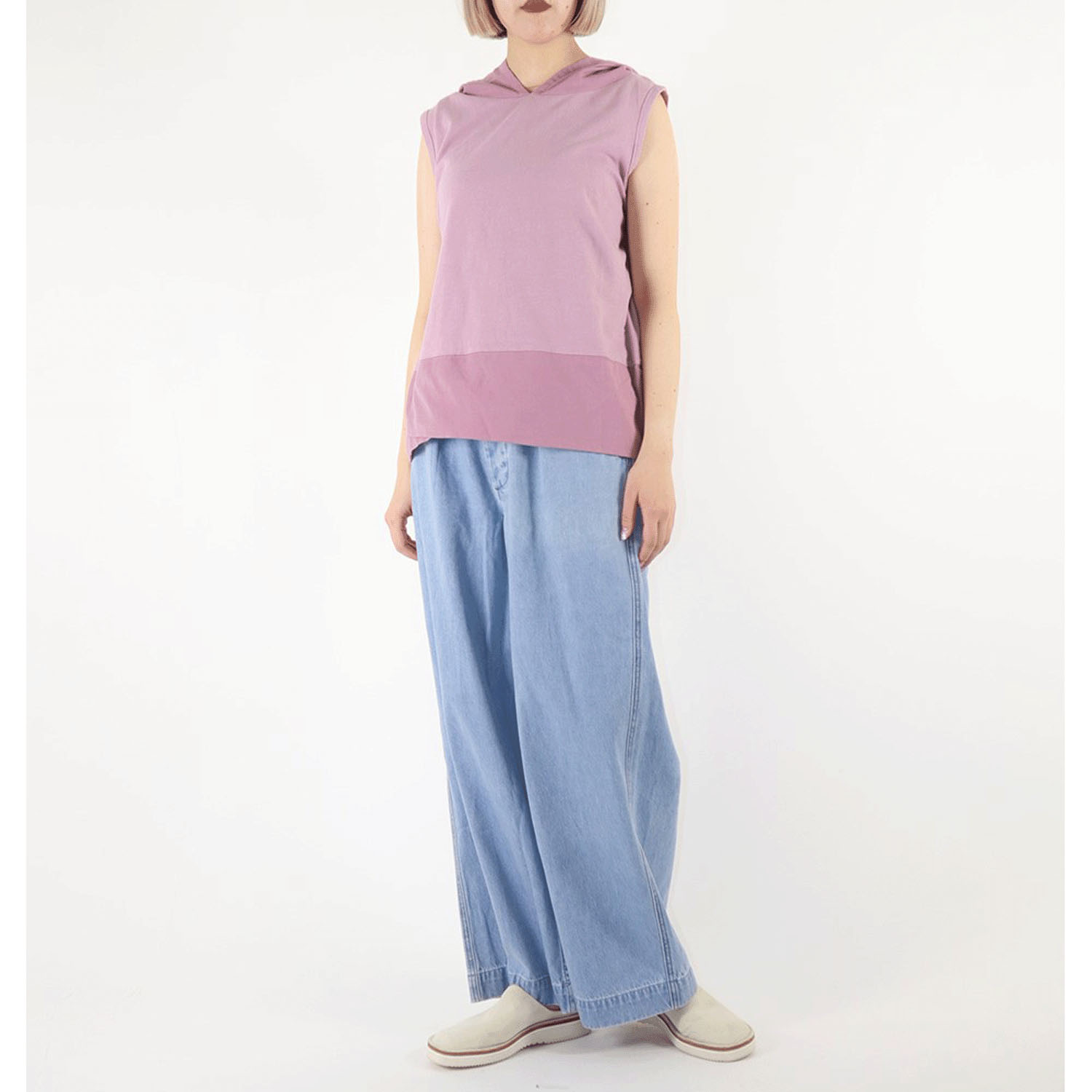 【Insta Live】SO 布帛切替ノースリーブパーカー - 画像5