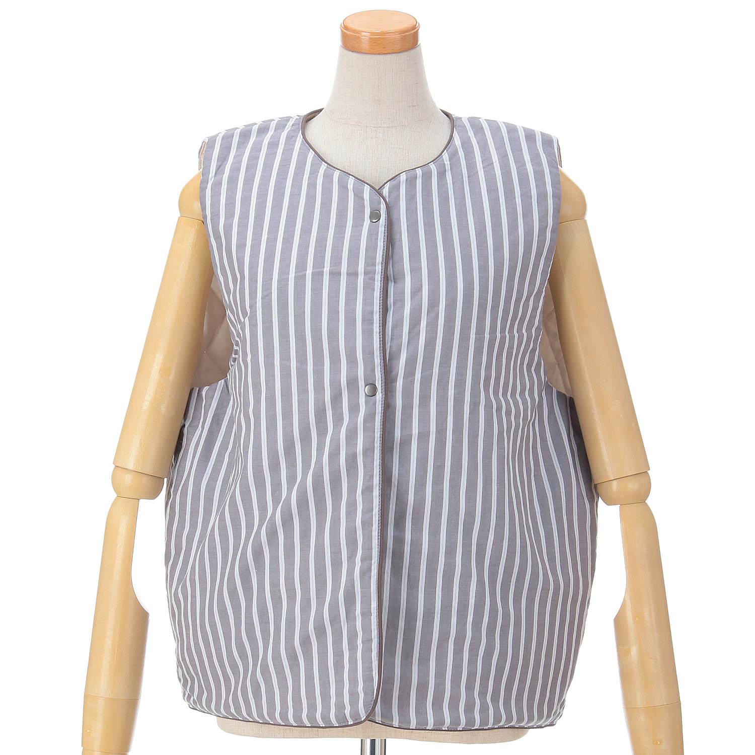 SO ノーカラーリバーシブルベスト - 画像2