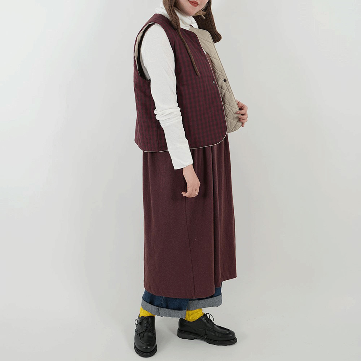 SO ノーカラーリバーシブルベスト - 画像10