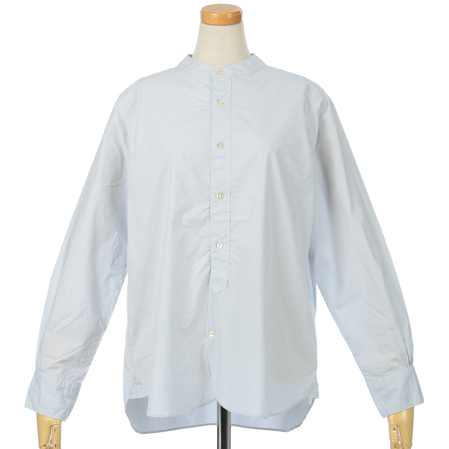 SO ラウンドヘムスタンド衿長袖シャツ - 画像5