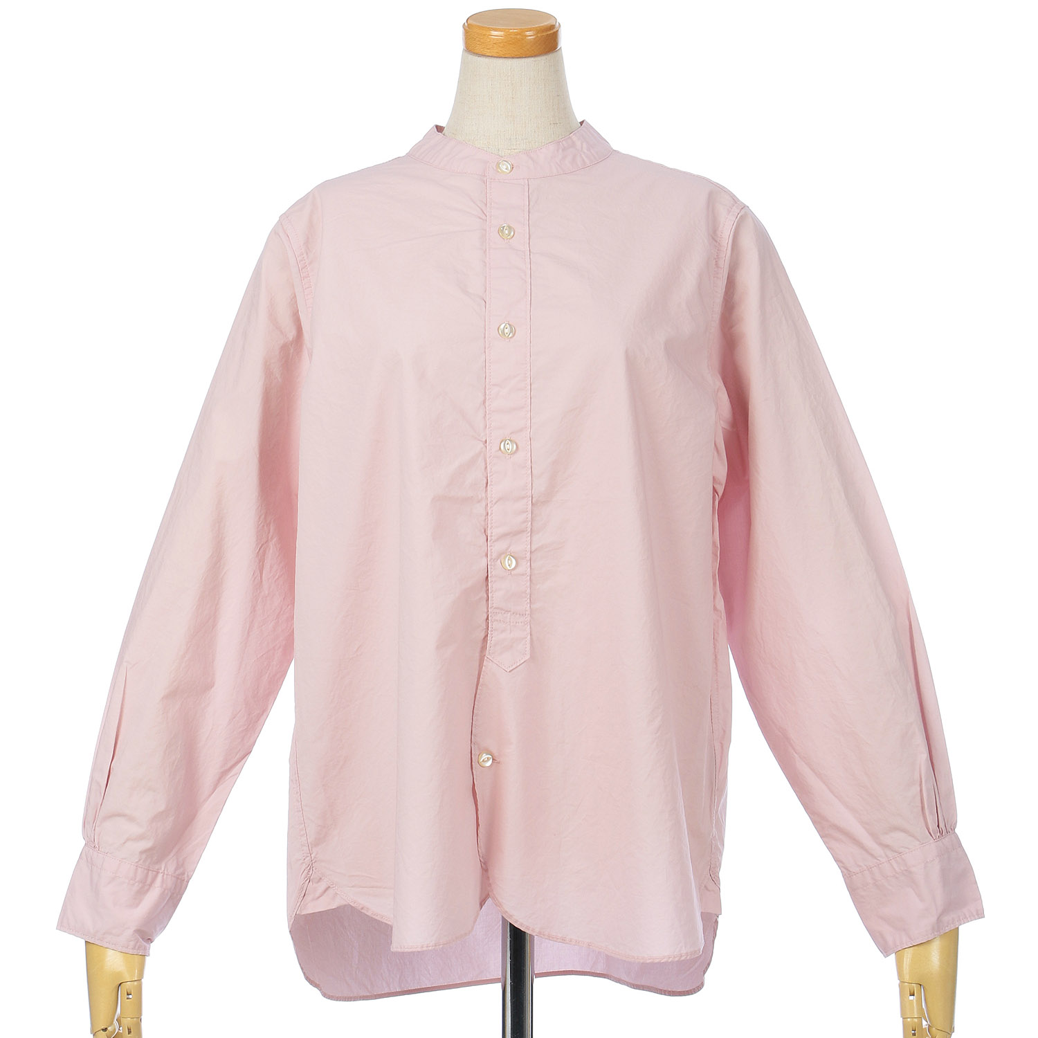 SO ラウンドヘムスタンド衿長袖シャツ