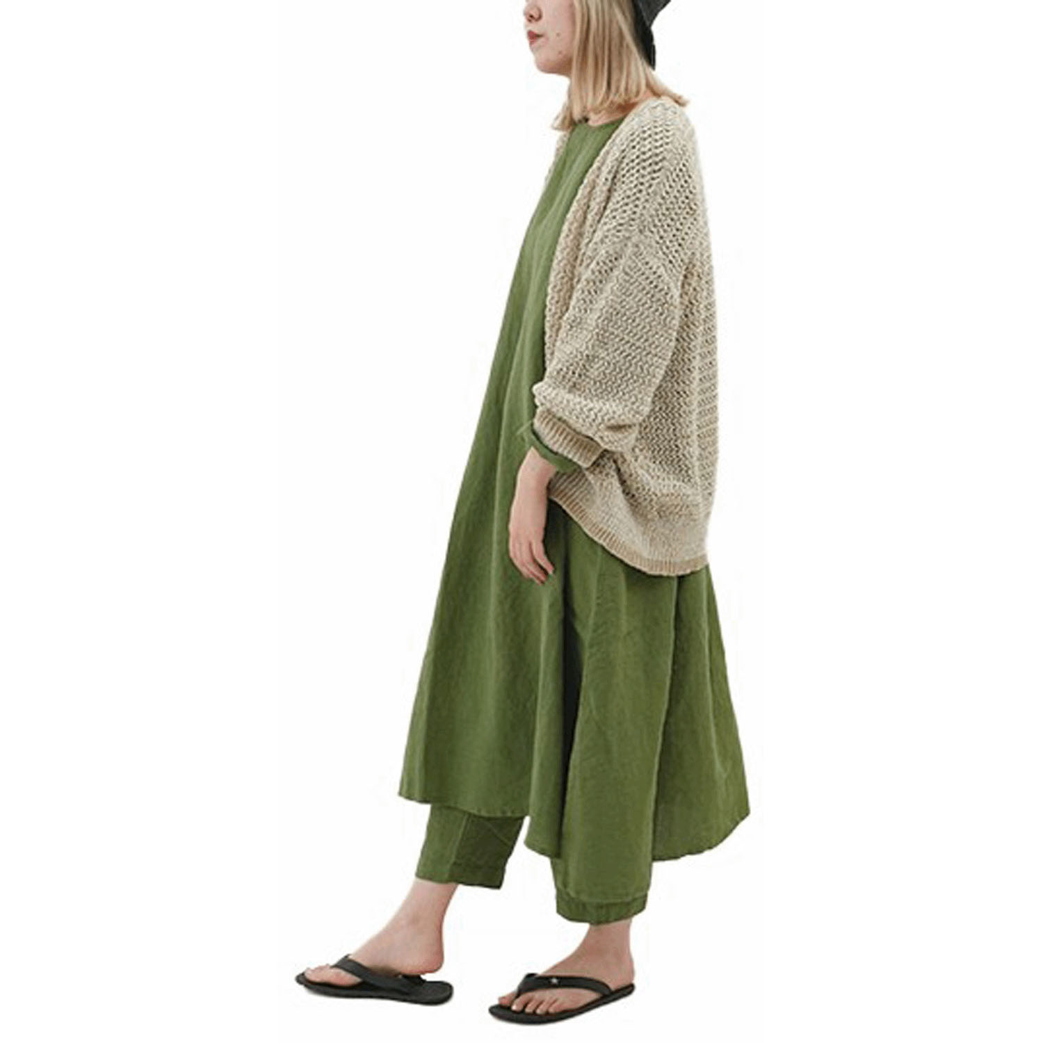 SO フレンチリネン変形カーディガン