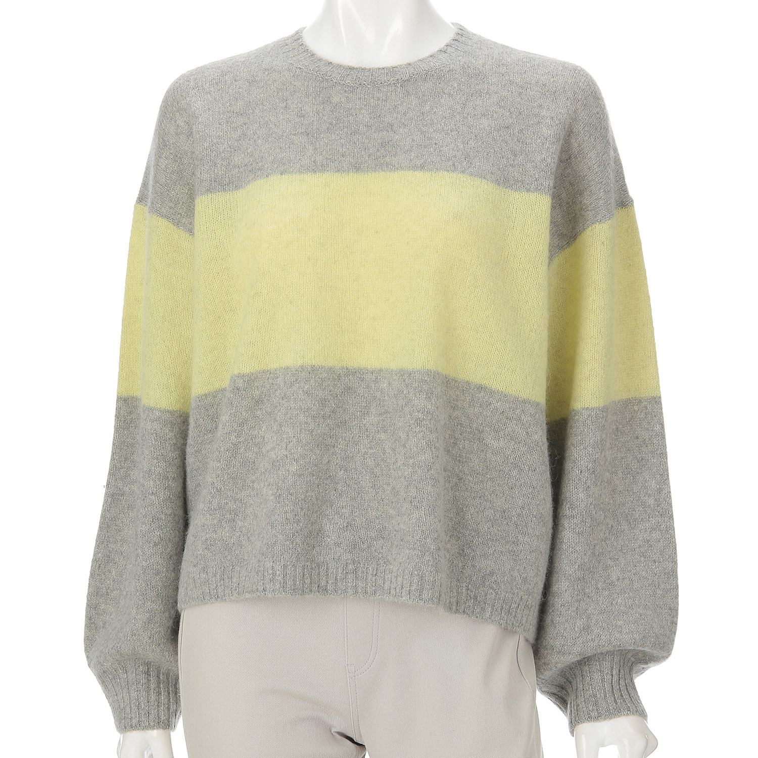 GIPSY BLUE ヤクワイドボーダーニット