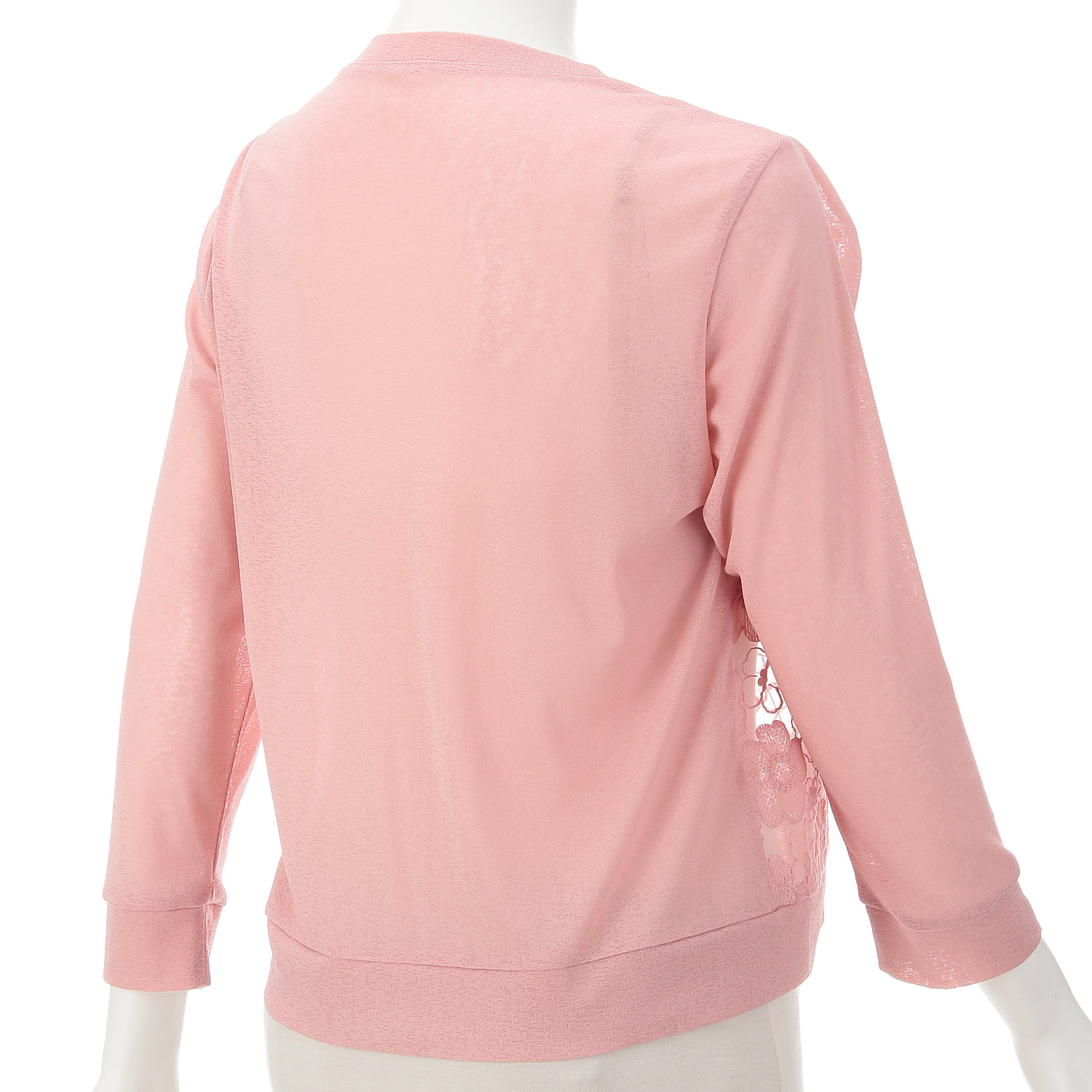 梨地×オーガンジー刺繍カーディガン - 画像6