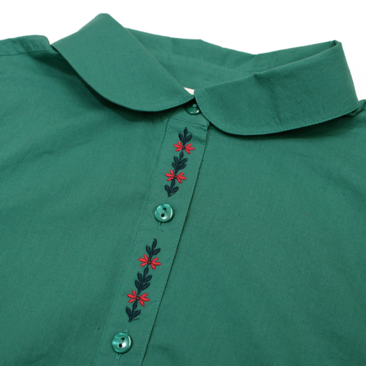 notorico 前立て刺繍半袖丸襟インド綿シャツ - 画像16