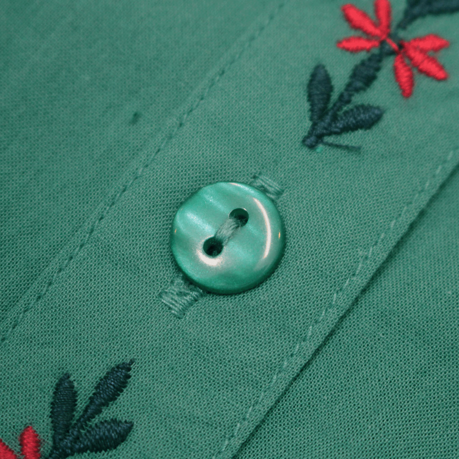 notorico 前立て刺繍半袖丸襟インド綿シャツ - 画像20