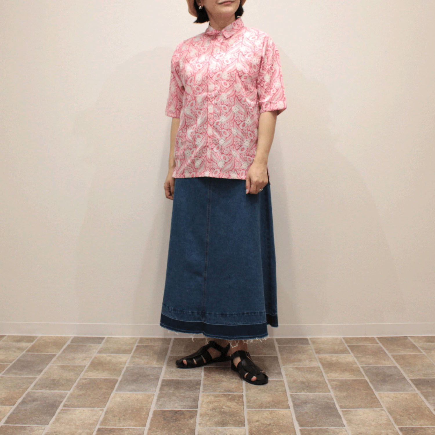 notorico  エンブロ刺繍ペイズリープリントシャツ - 画像2