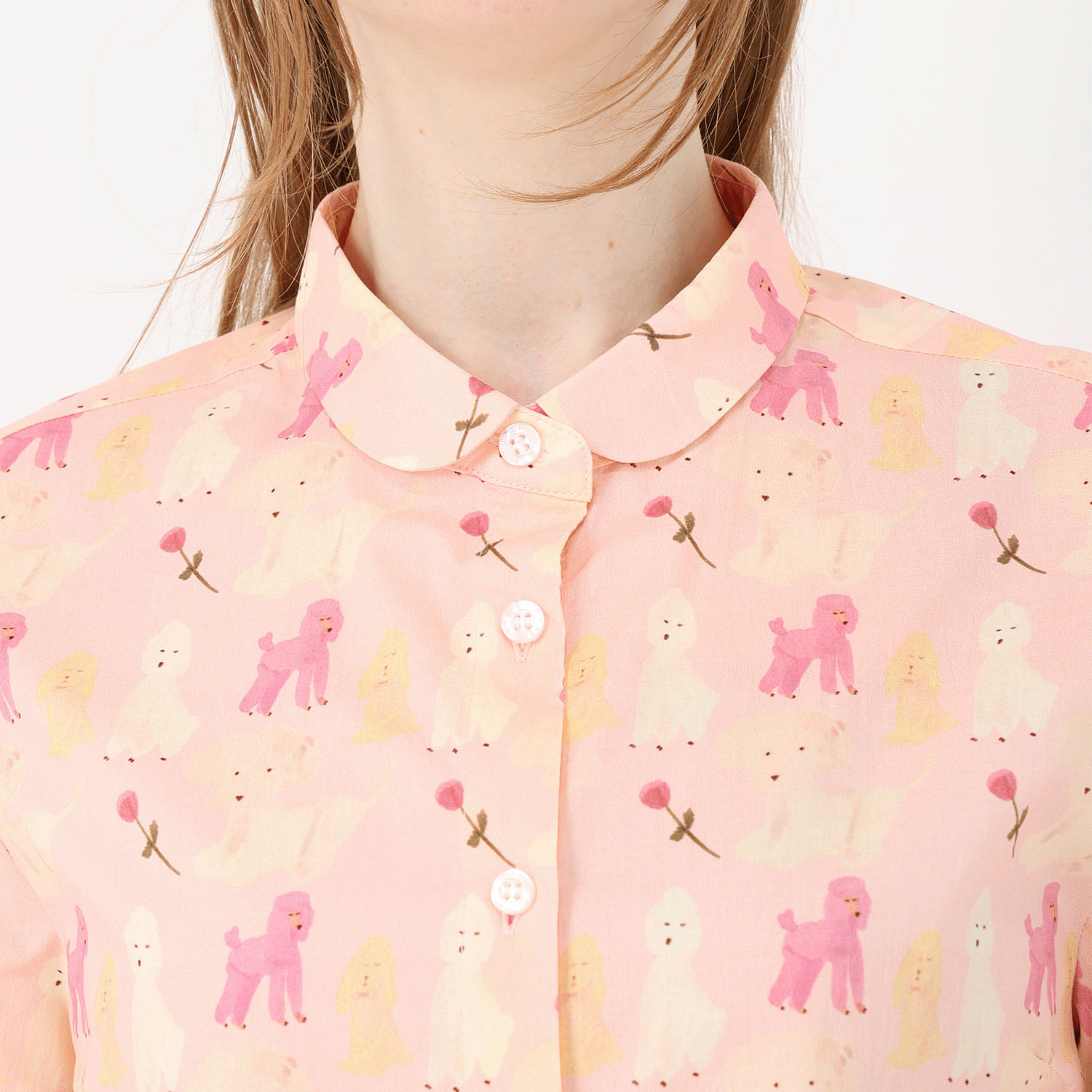 T’BIS STUDIO アソート柄水彩プリント丸首半袖シャツ - 画像2