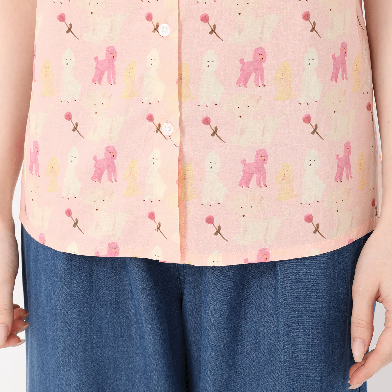 T’BIS STUDIO アソート柄水彩プリント丸首半袖シャツ - 画像4