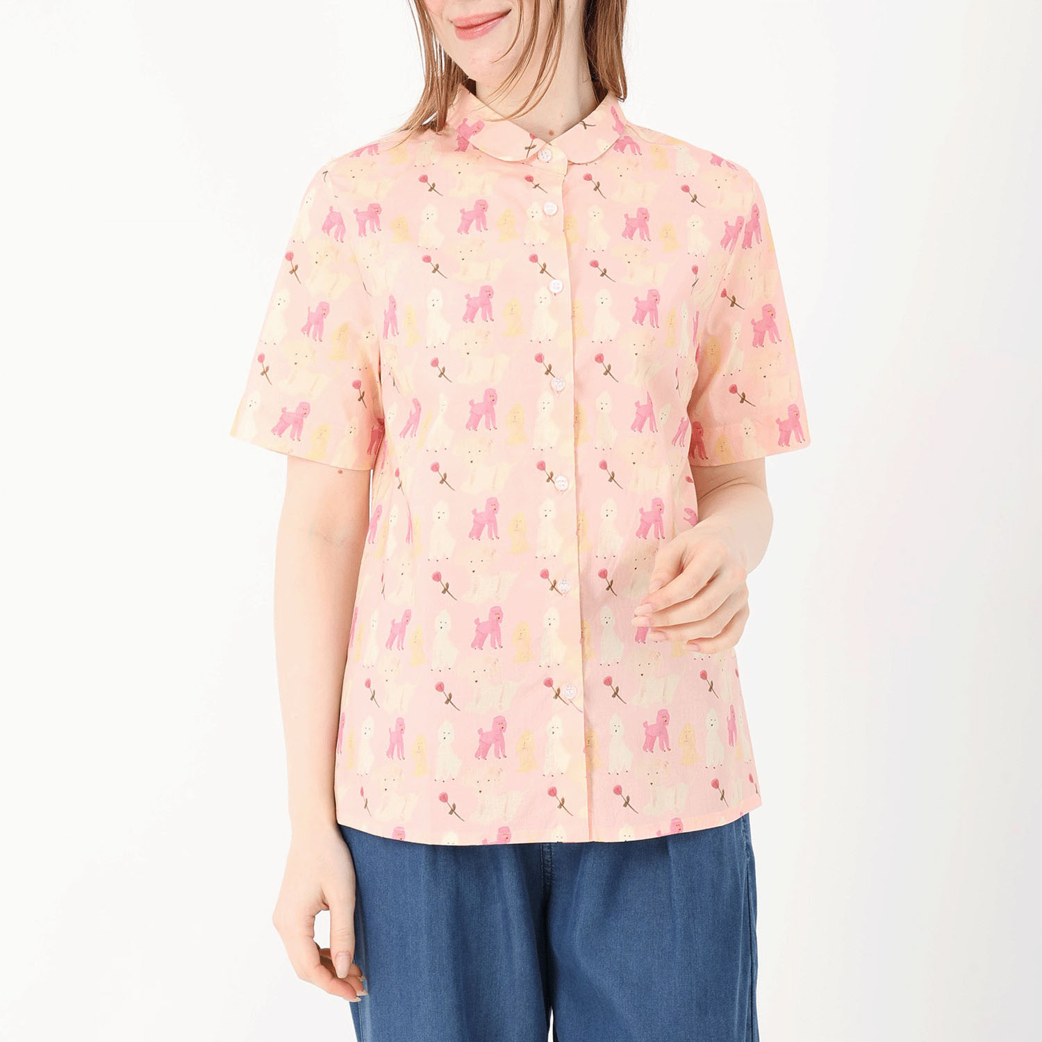 T’BIS STUDIO アソート柄水彩プリント丸首半袖シャツ