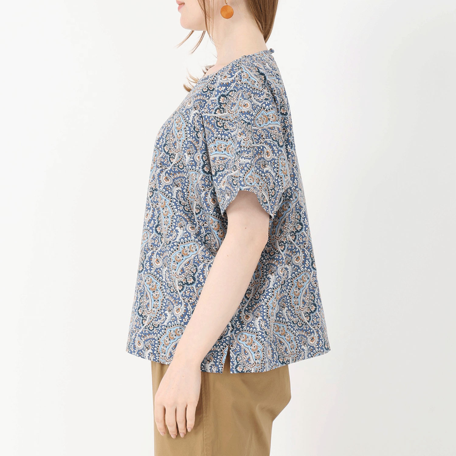 T’BIS STUDIO ペイズリー柄プリント半袖ワイドプルオーバー - 画像9