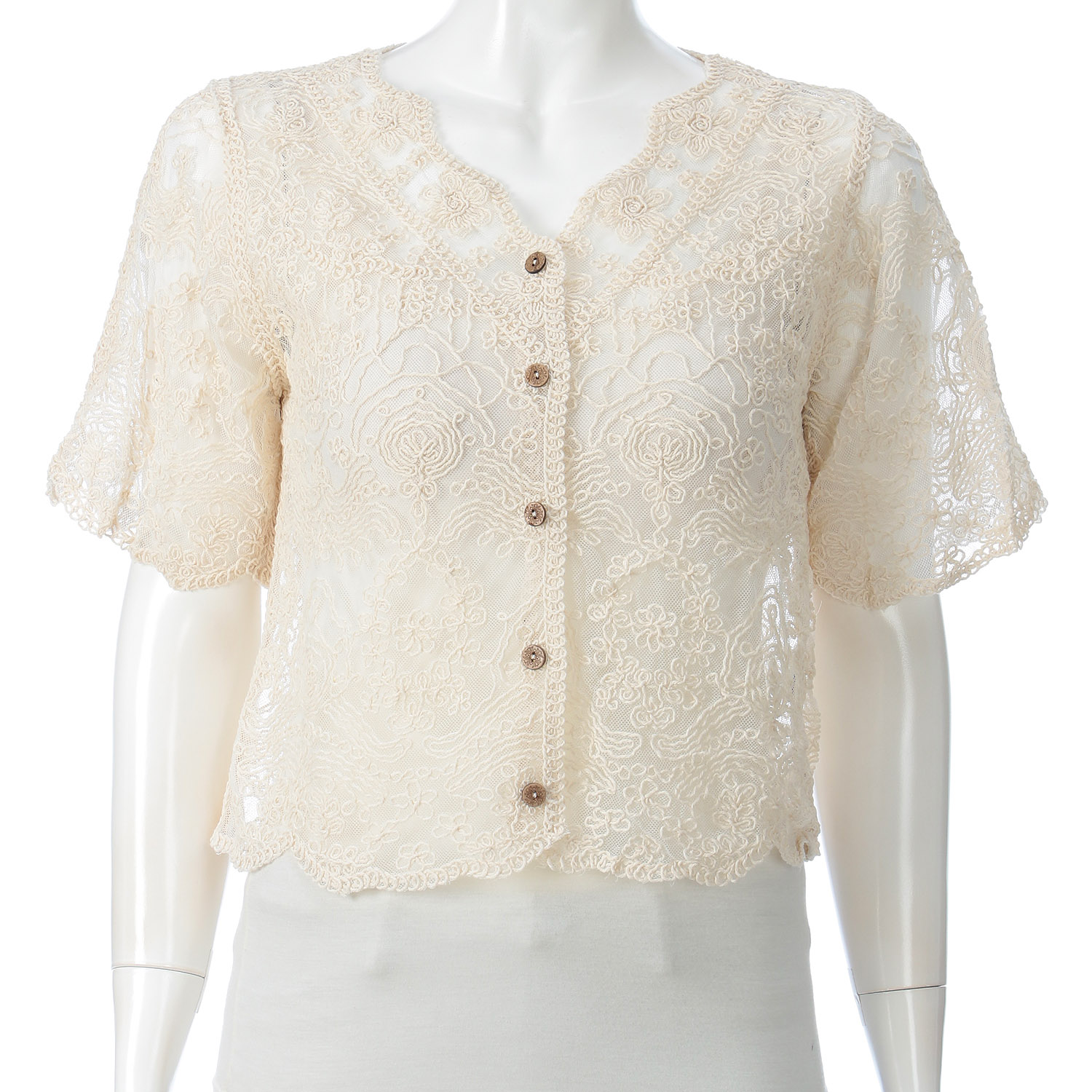 レース前開きカーディガン