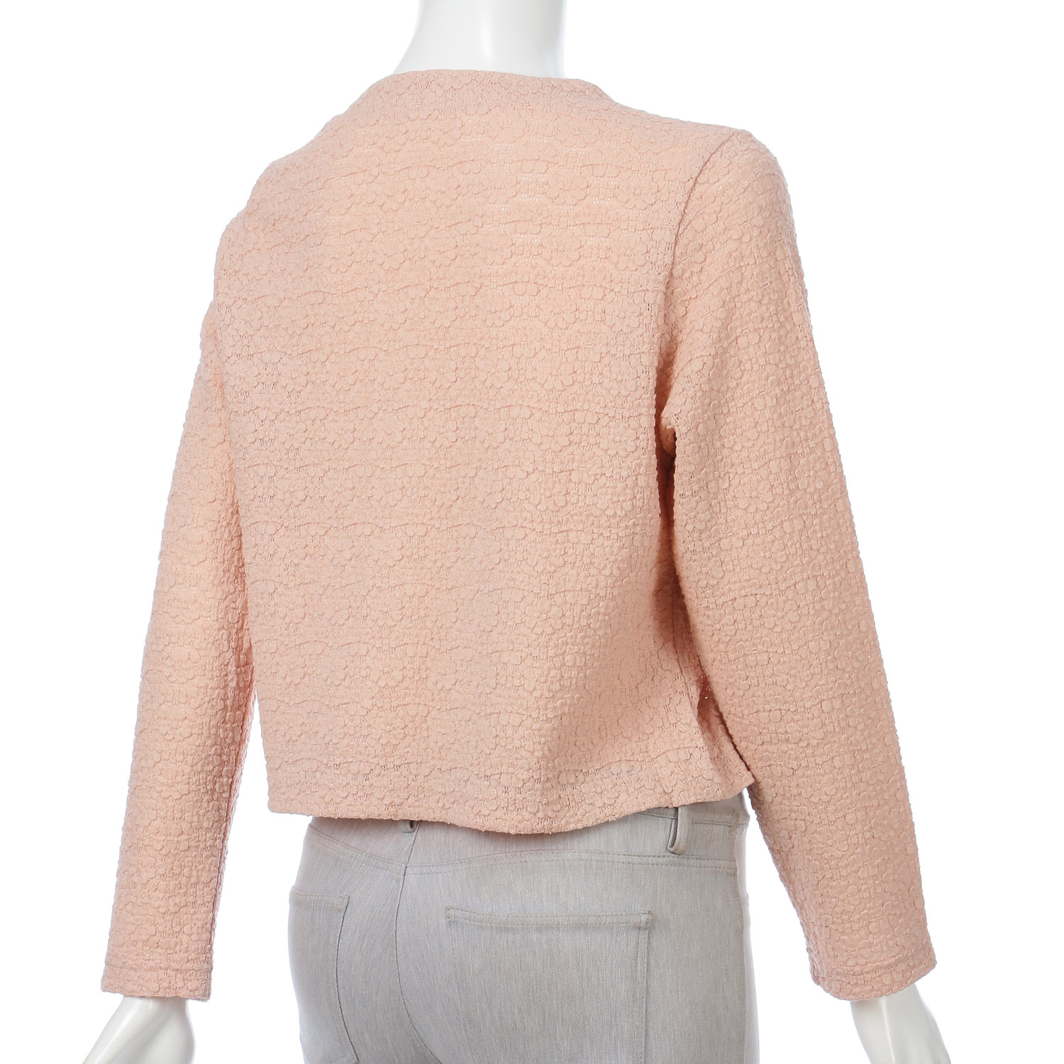 綿混レース長袖ショートカーディガン - 画像5