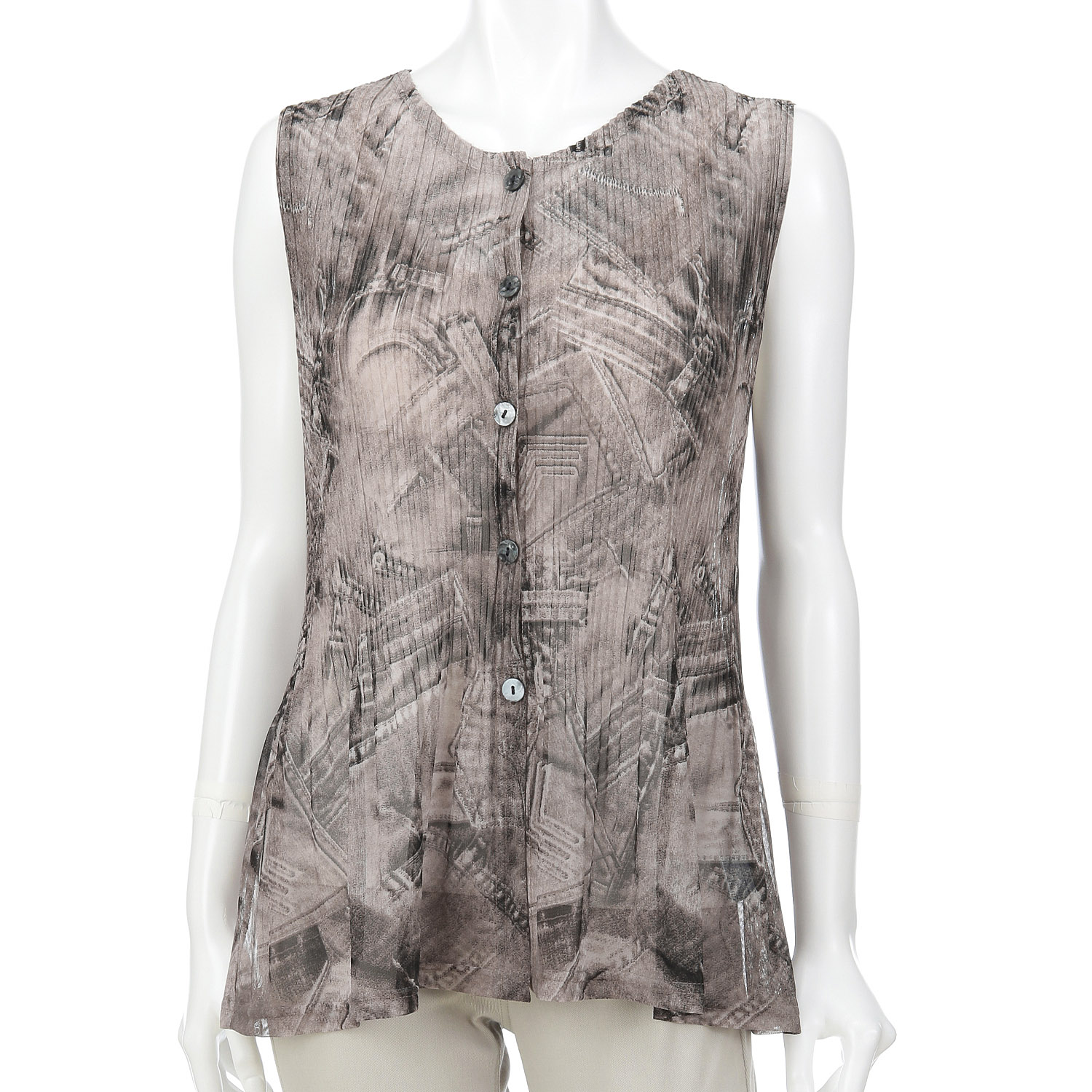 パワーネットプリントプリーツベスト