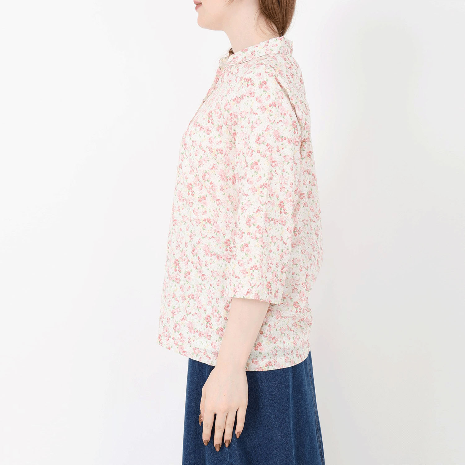 【新ブランド】T’BIS STUDIO 七分袖水彩花柄シャツ - 画像2