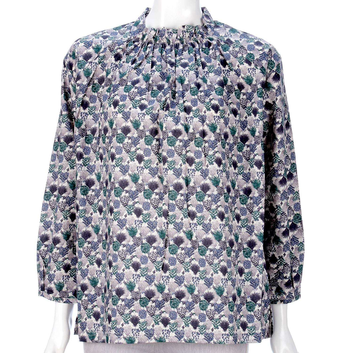 襟ギャザー袖タックチュニック - 画像3