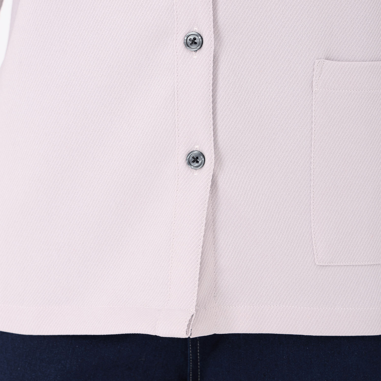 T’BIS STUDIO 長袖ウールライクテリア刺繍ポケット付きシャツ - 画像6