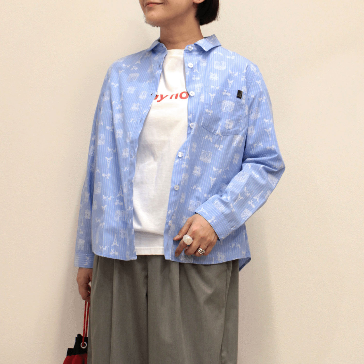 notorico フランス柄ストライプブラウス - 画像13