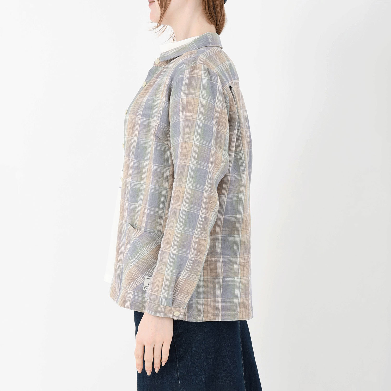 T’BIS STUDIO 長袖チェックポケット付きシャツ - 画像10