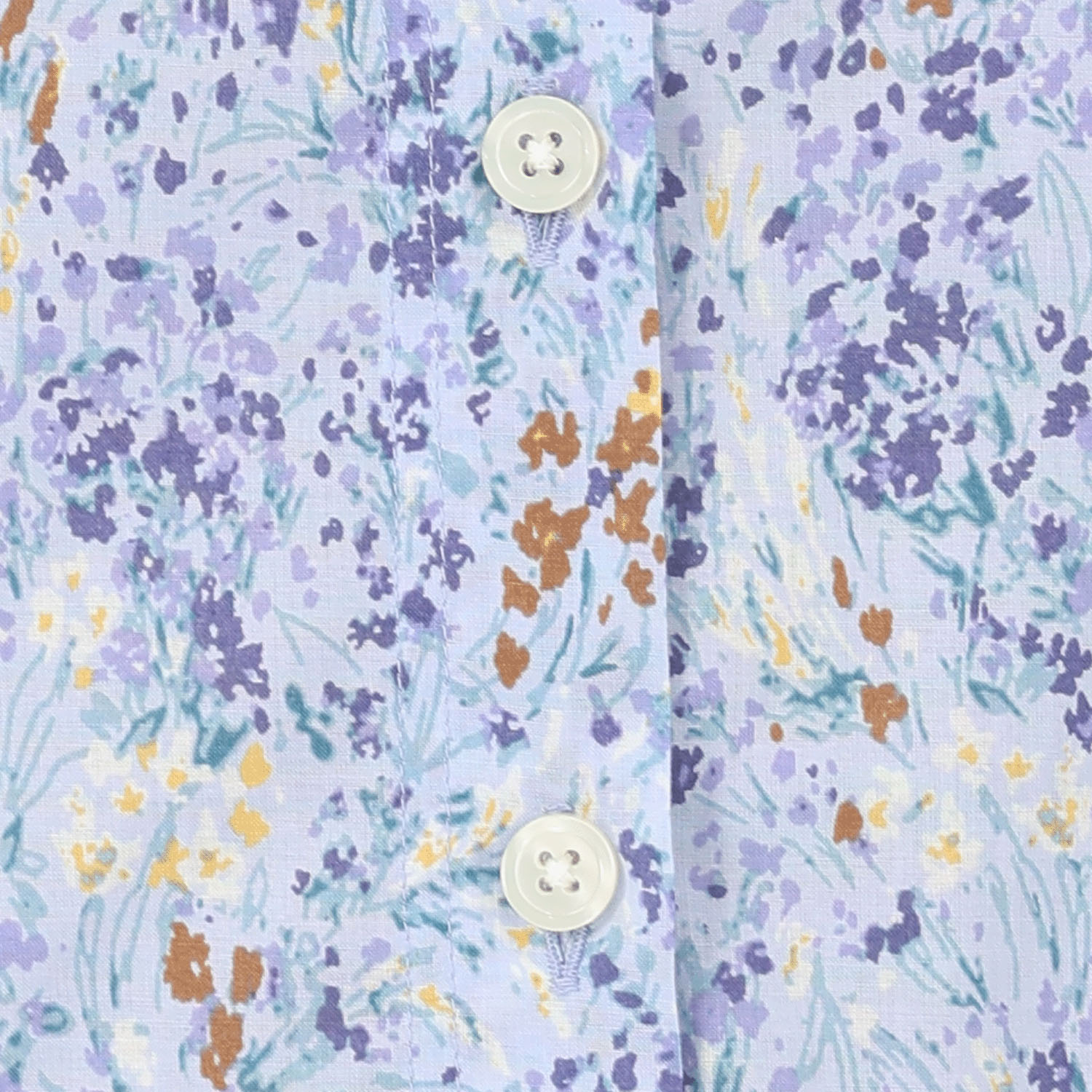 T’BIS STUDIO 長袖水彩小花柄プリントシャツ - 画像2