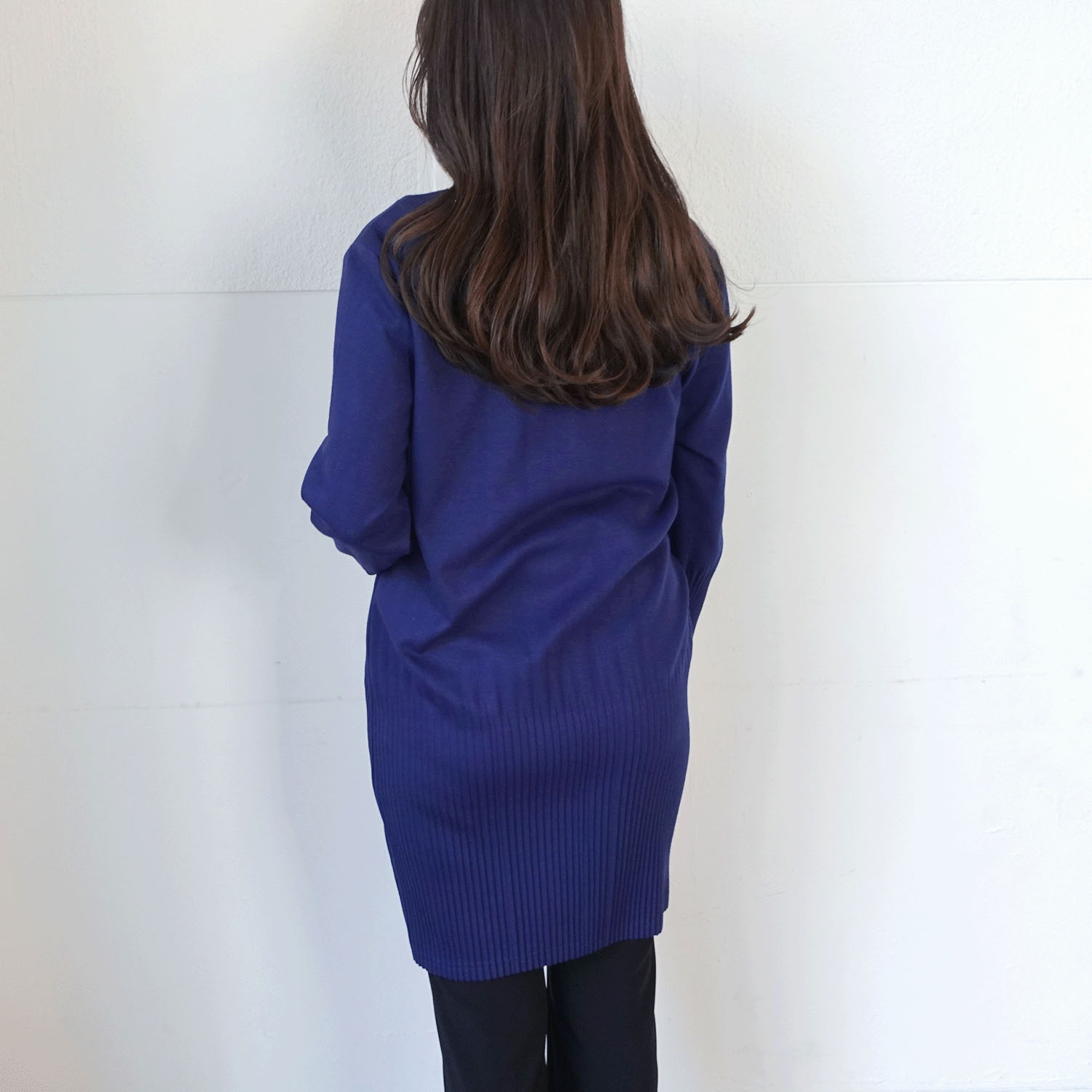 裾プリーツロングカーディガン - 画像2