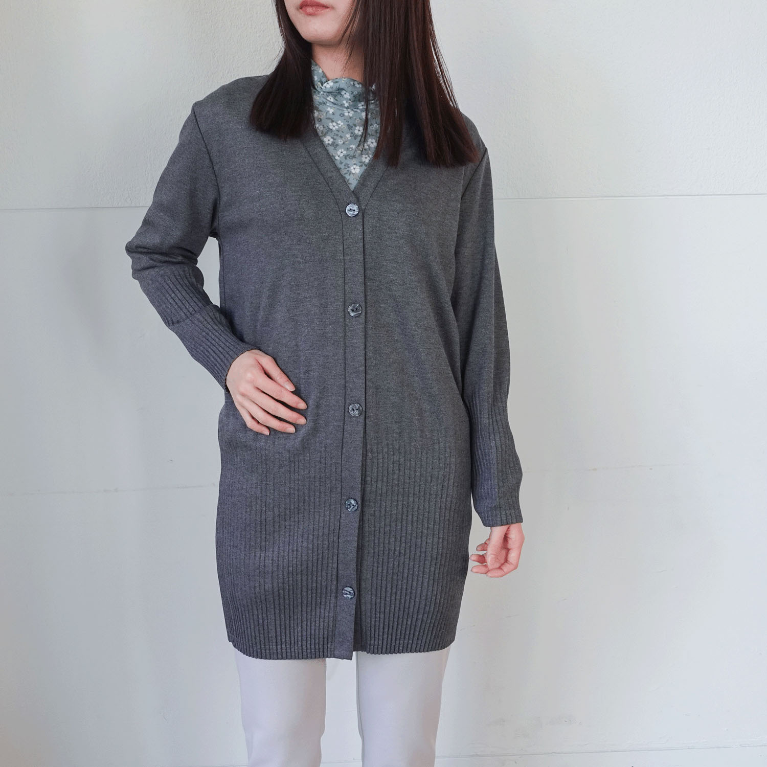 裾プリーツロングカーディガン - 画像6