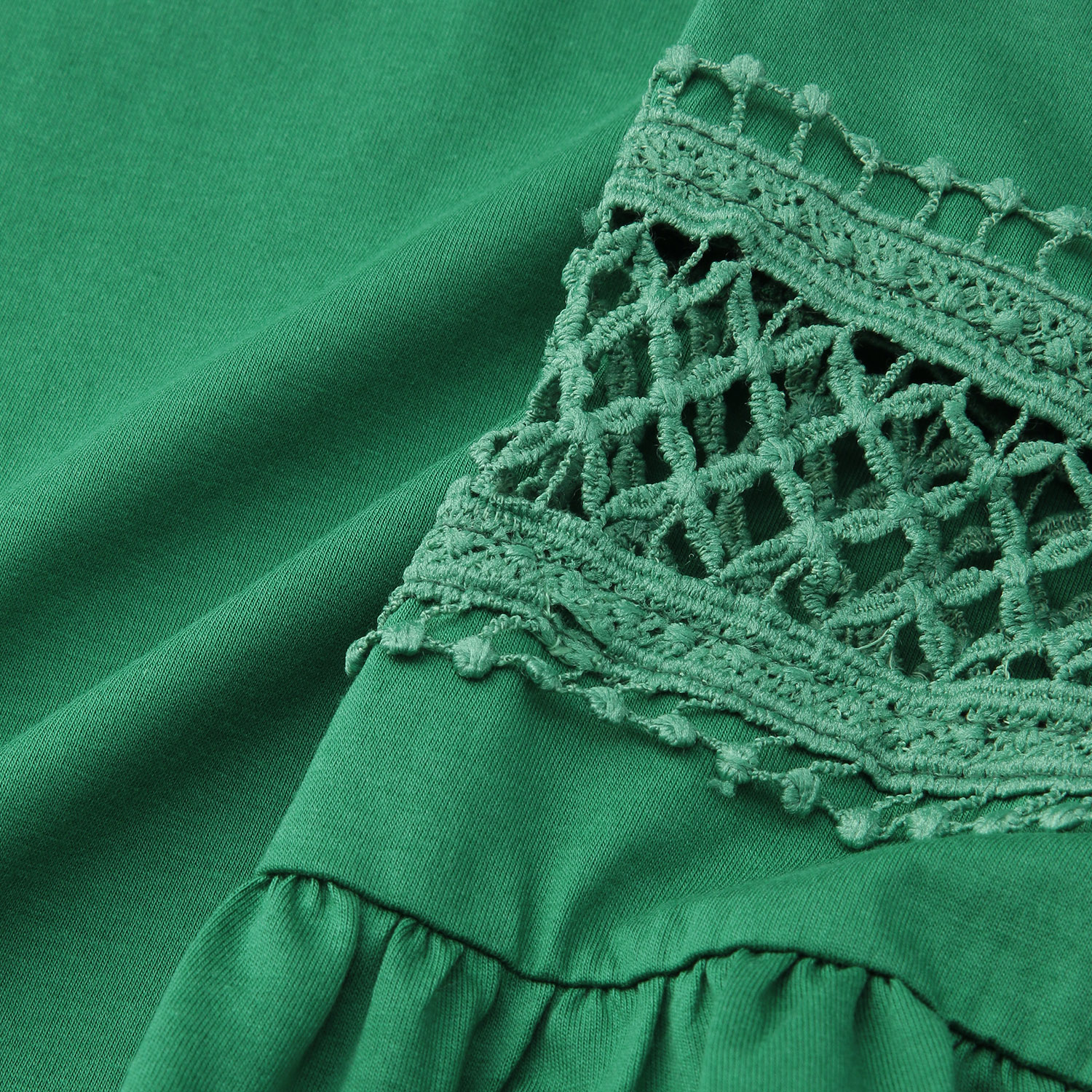 シルケット綿袖レース切替えプルオーバー - 画像14