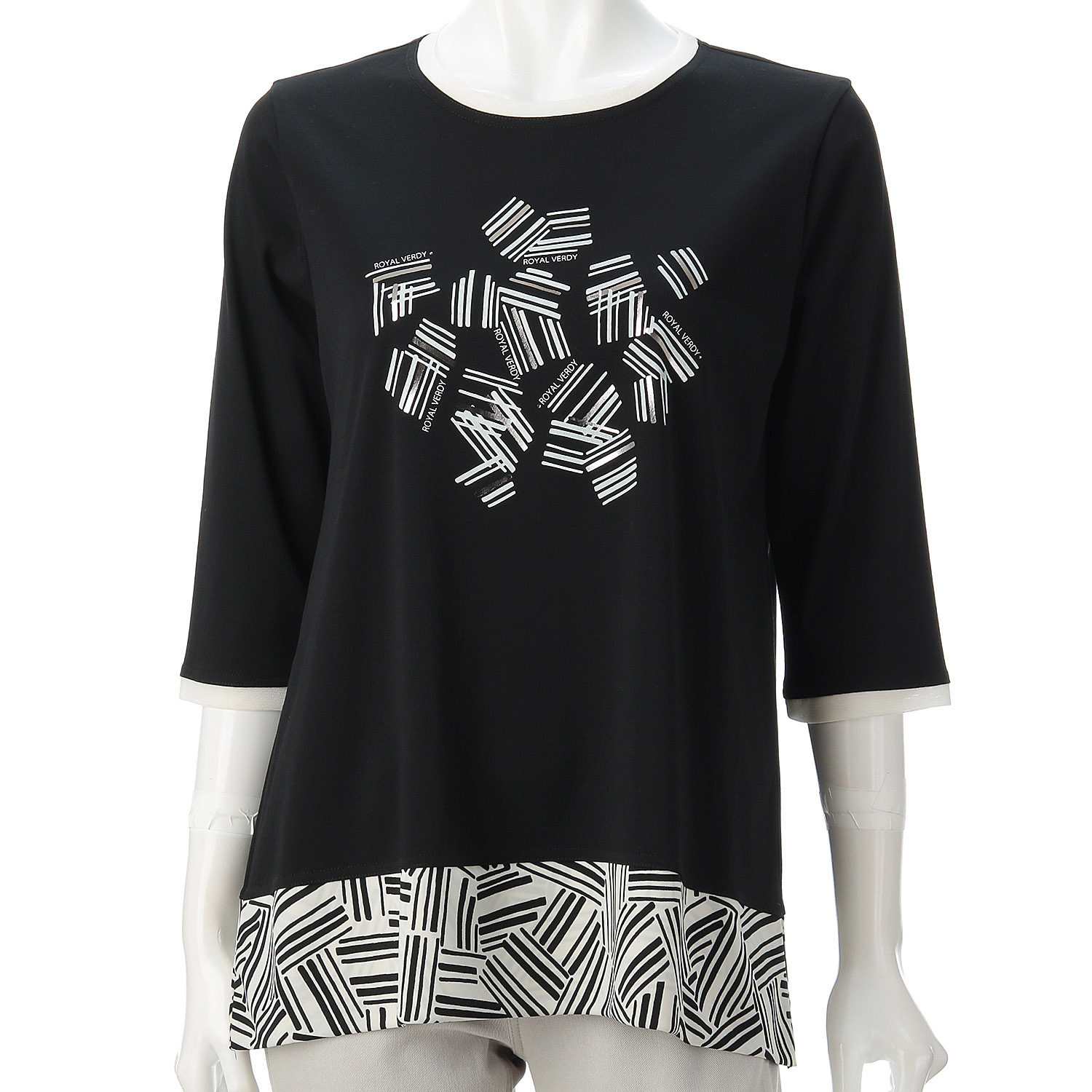 ROYAL VERDY クレリック幾何柄切替プルオーバー - 画像2