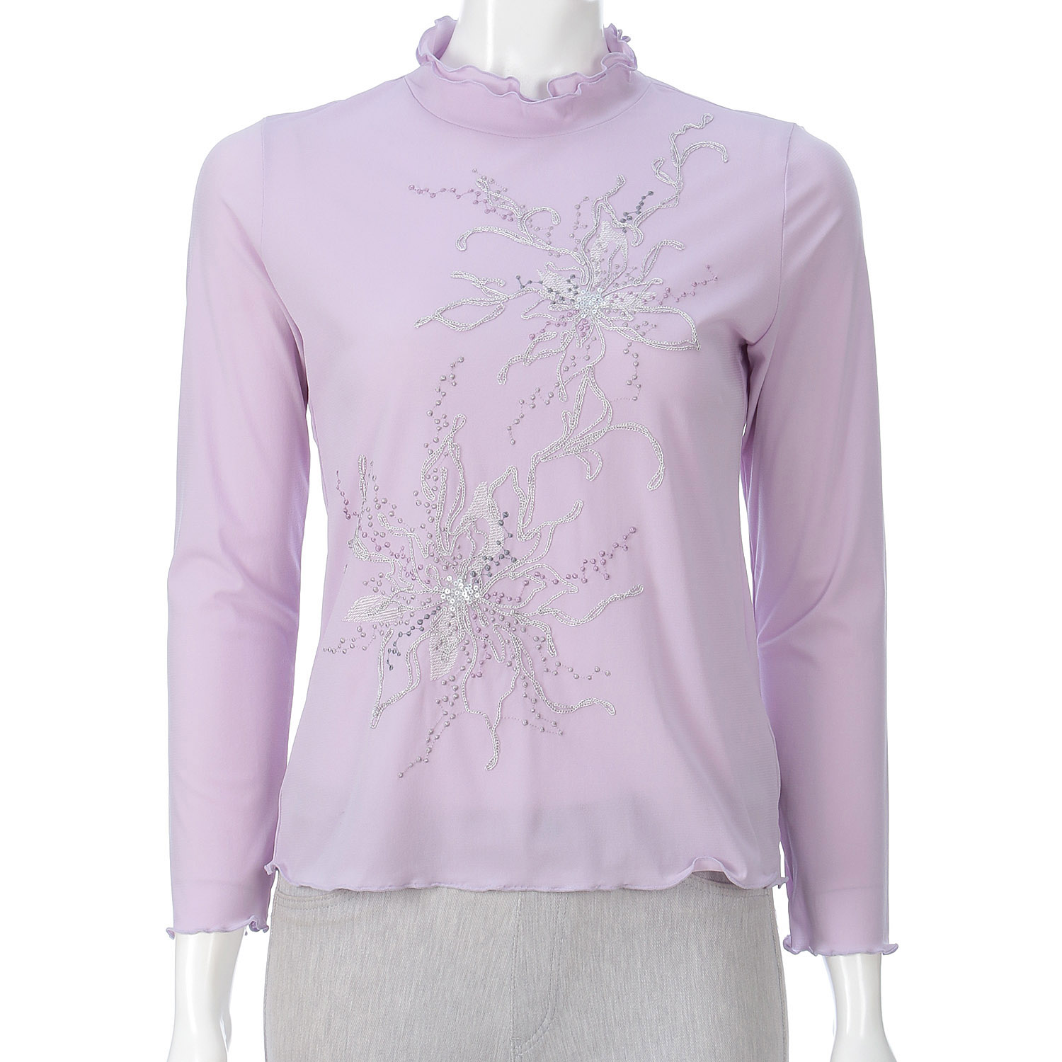 ROYAL VERDY パウダーチュール花刺繍メロープルオーバー - 画像5