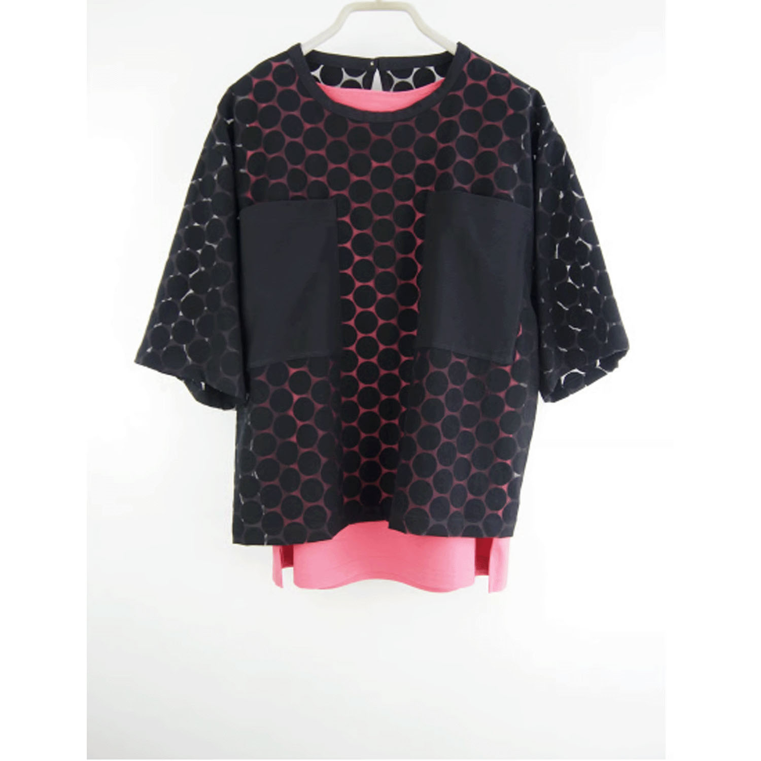 GIPSY BLUE オーガンジードットクロスポケット付ティーブラウス - 画像8