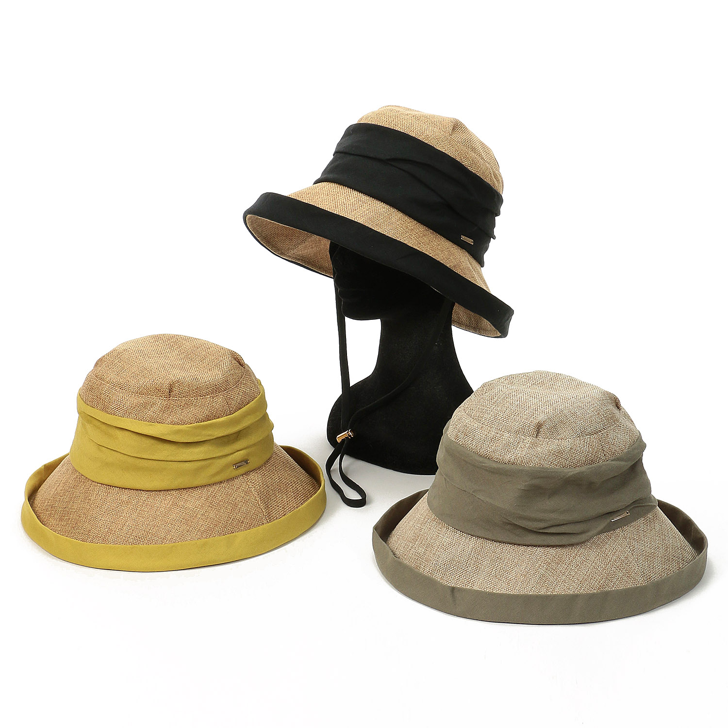 疑麻ギャザーエッジアップハット - 画像1