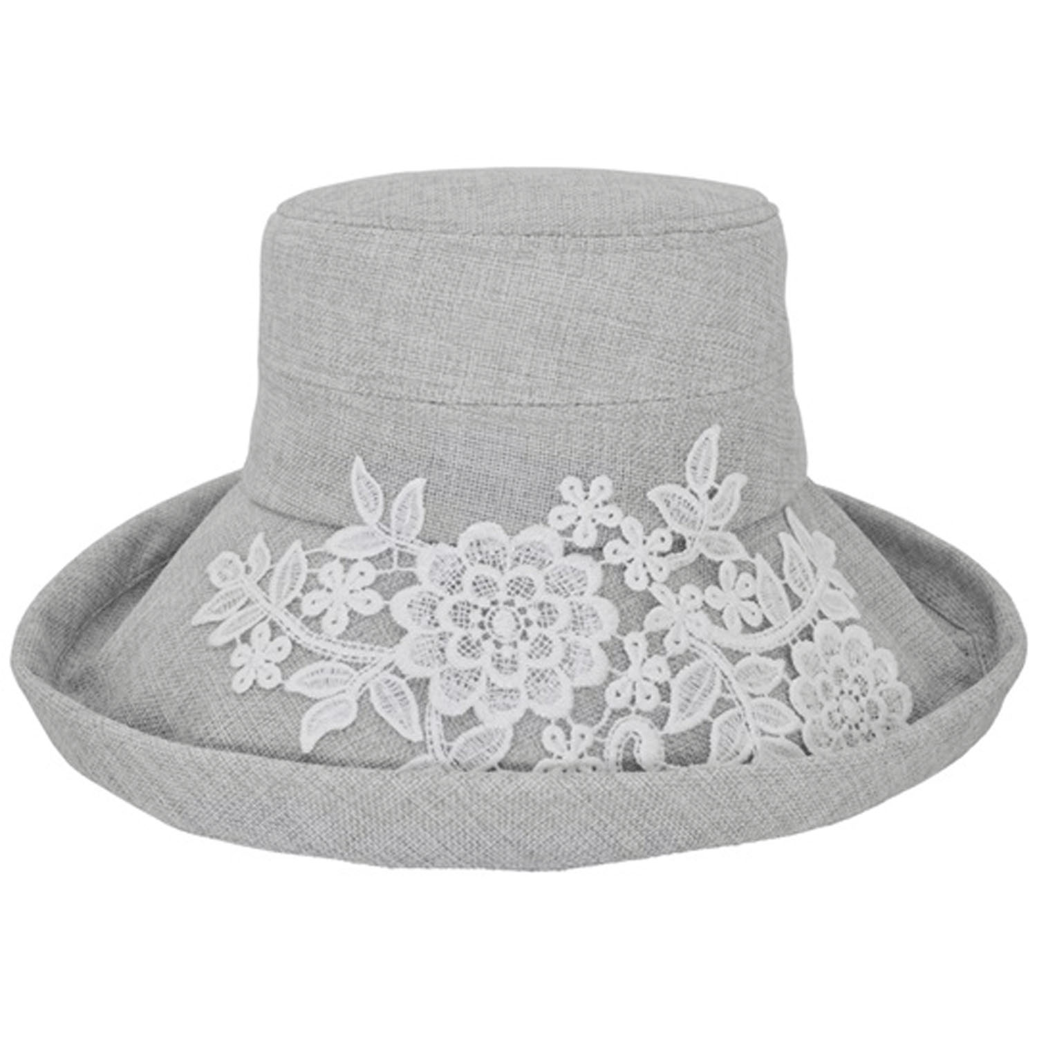 雑材風レースエッジアップハット