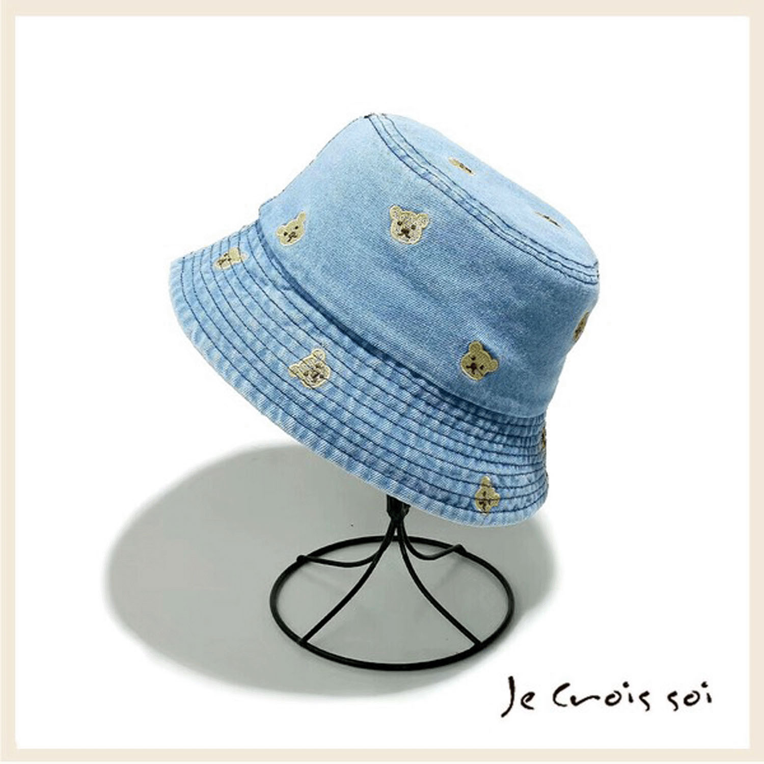 デニムバケット クマ柄