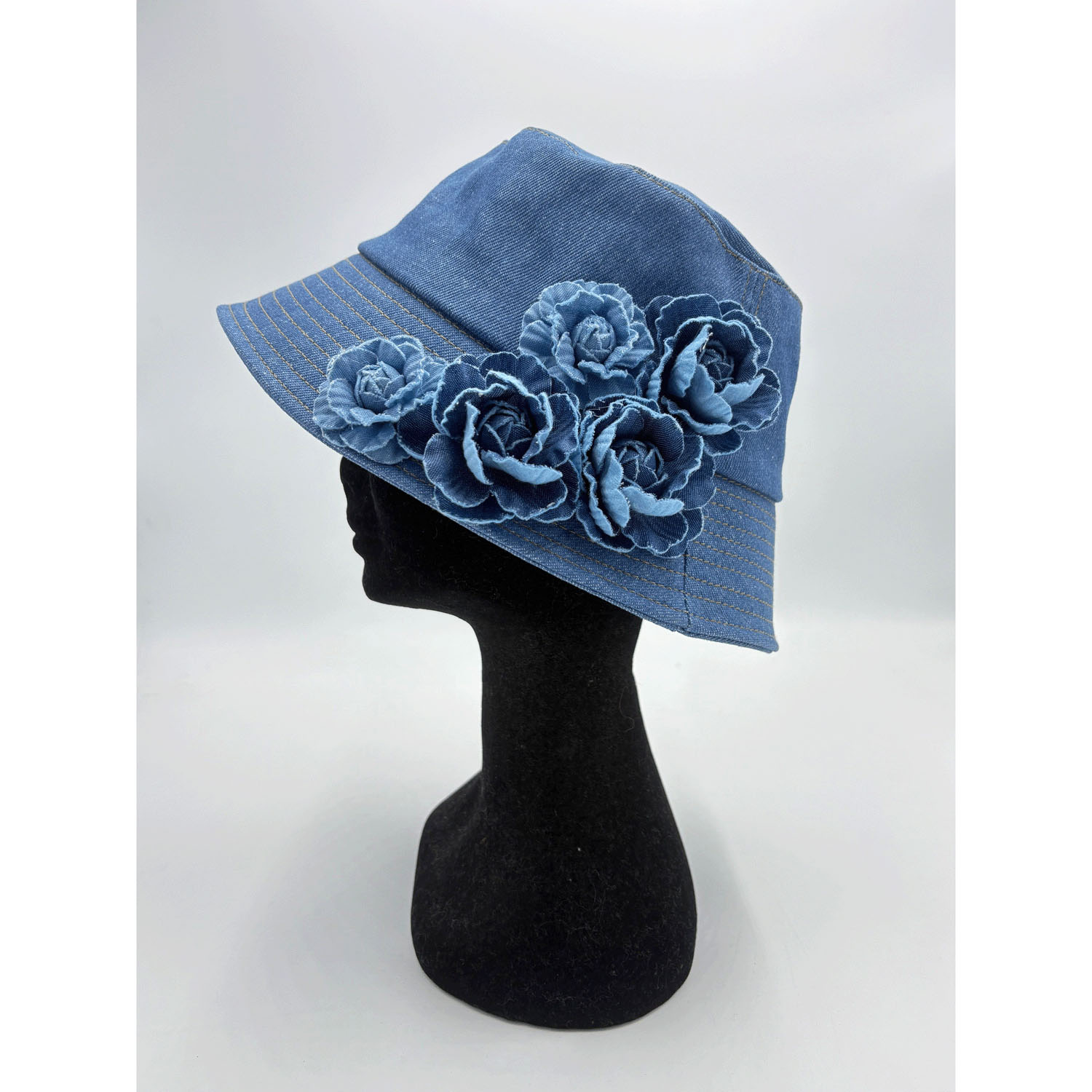 【長期欠品】デニム花付きバケット