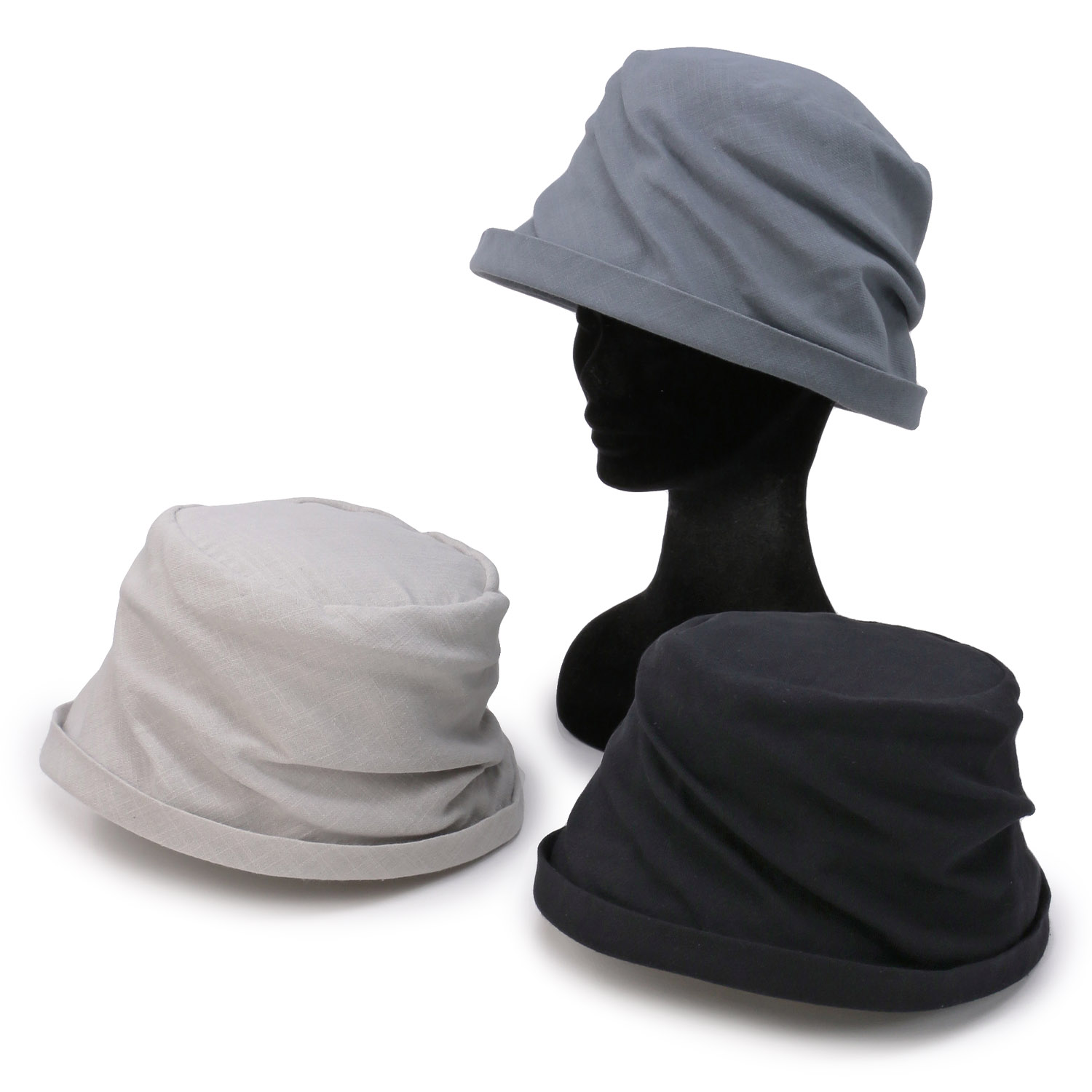 コットンドレープエッジアップハット