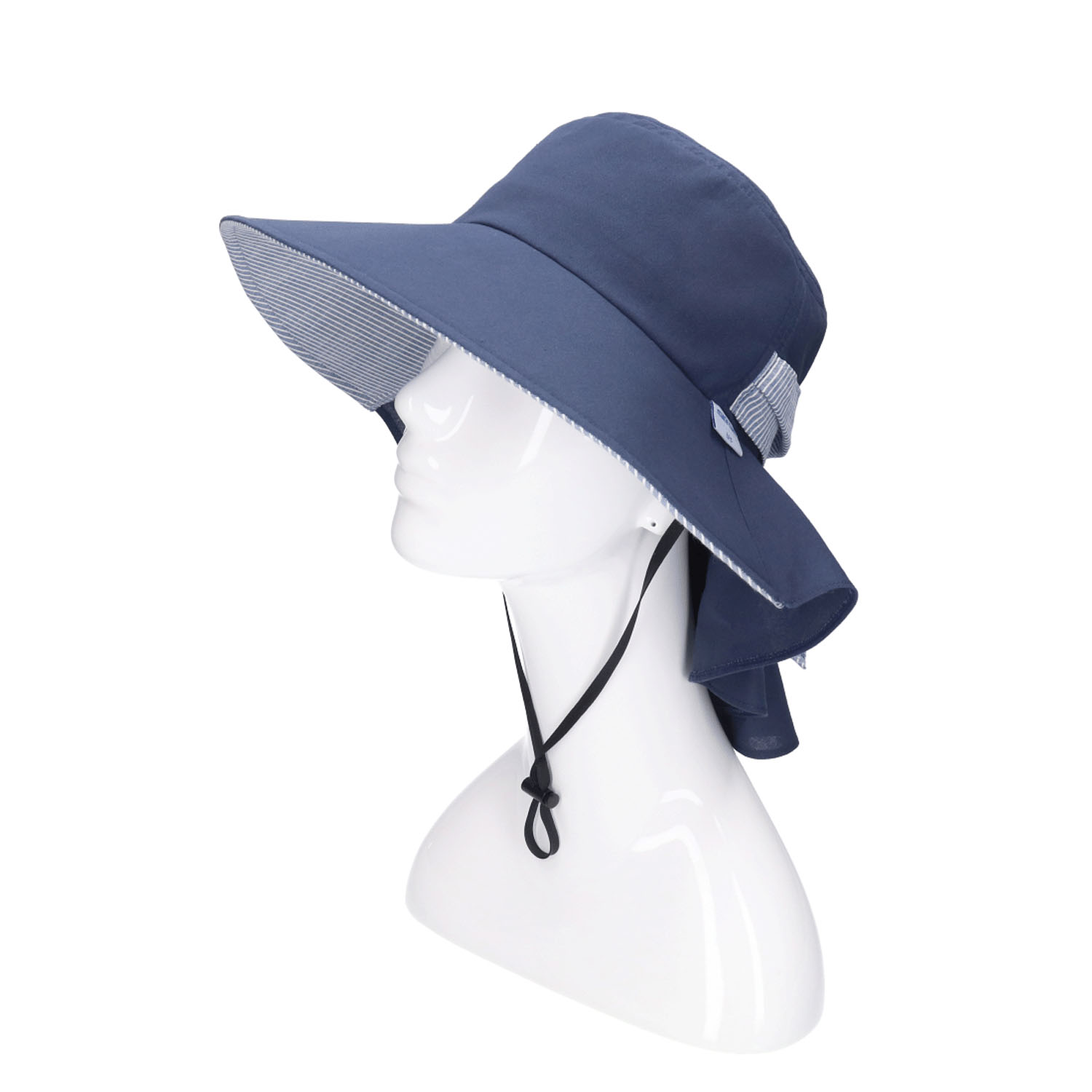 marie claire bis ストライプギャザーハット - 画像1