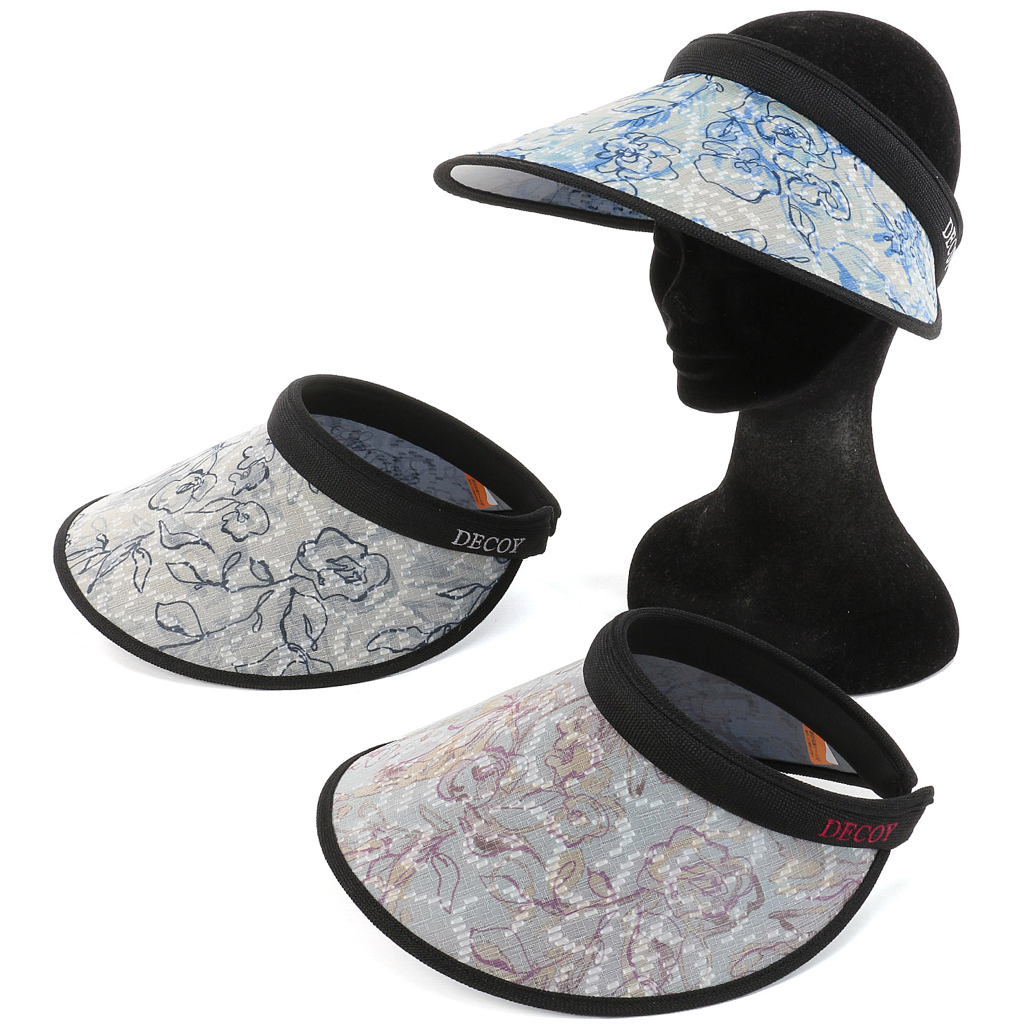 線画フラワークリップバイザー