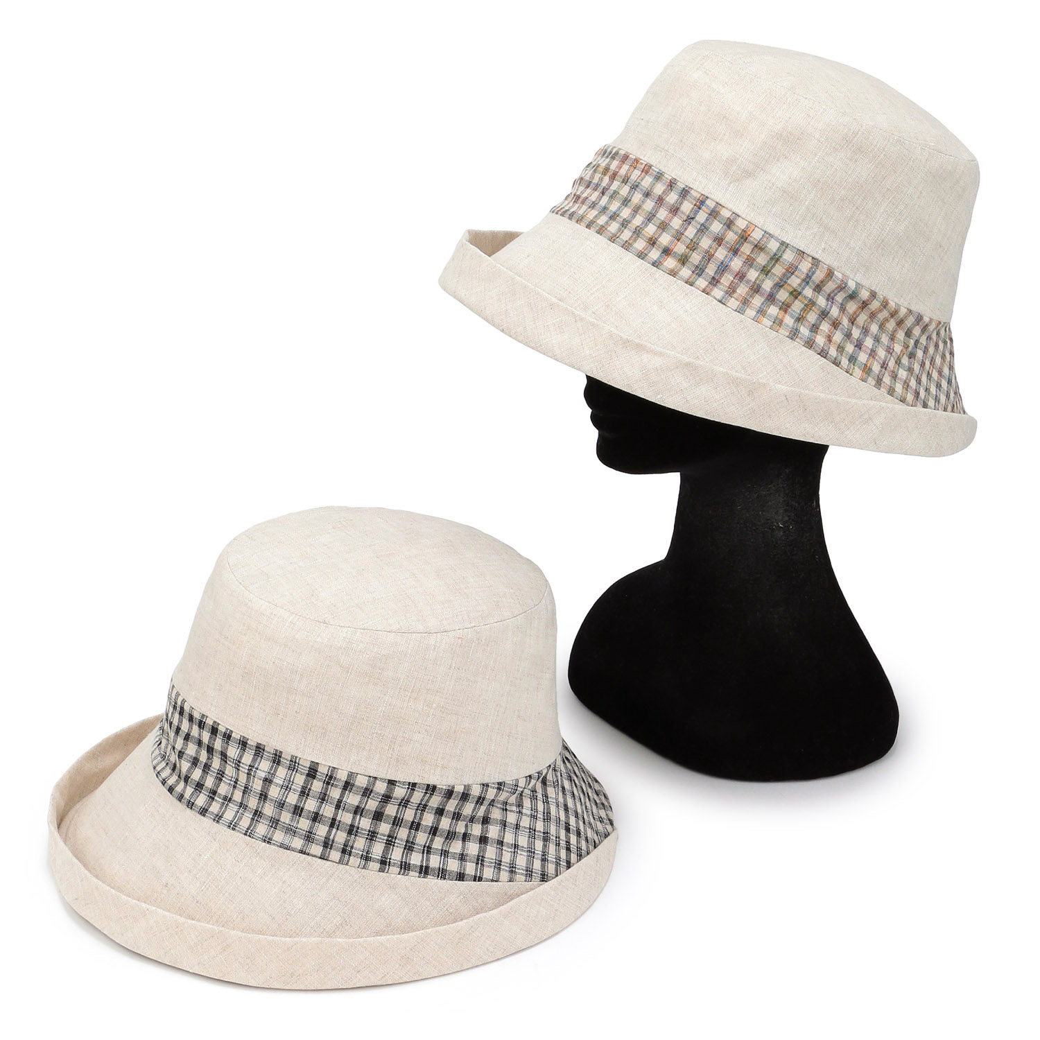 リネンオブザーハット チェック切替