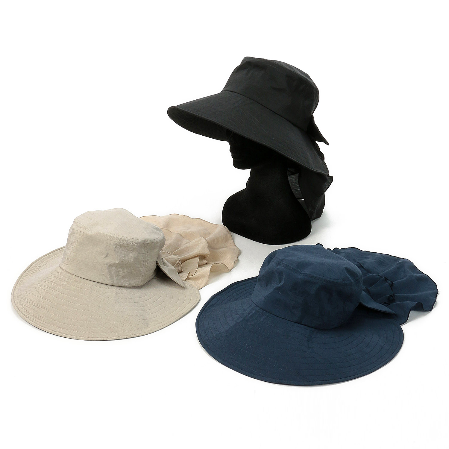 一級遮光シェードフリルハット