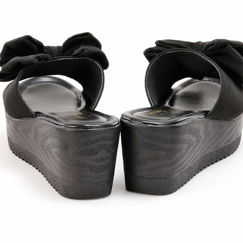 POPOLARE リボンモチーフ厚底ウェッジサンダル C0402 - 画像3